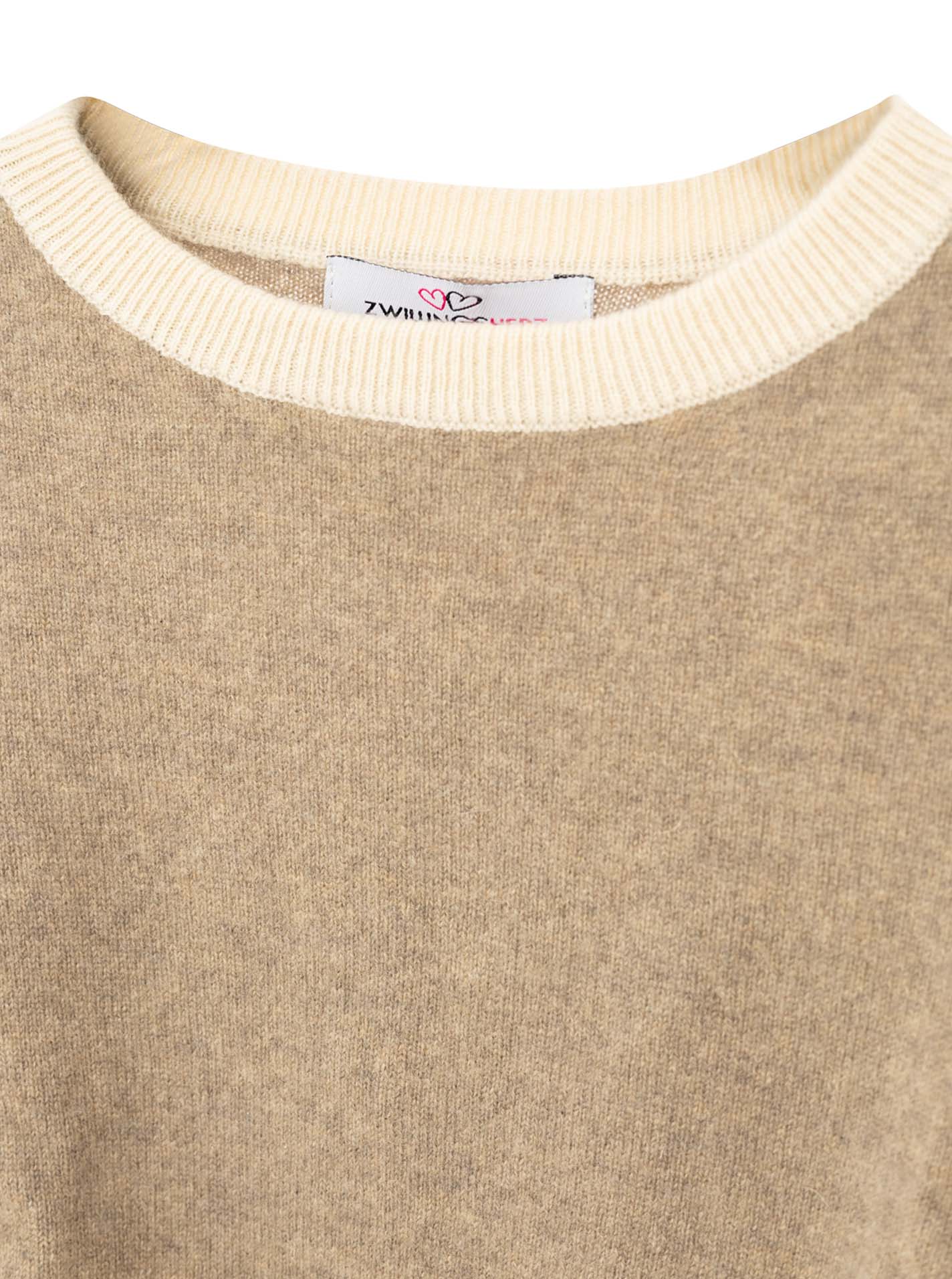 100% Cashmere Kids Rundhals Pullover zweifarbig