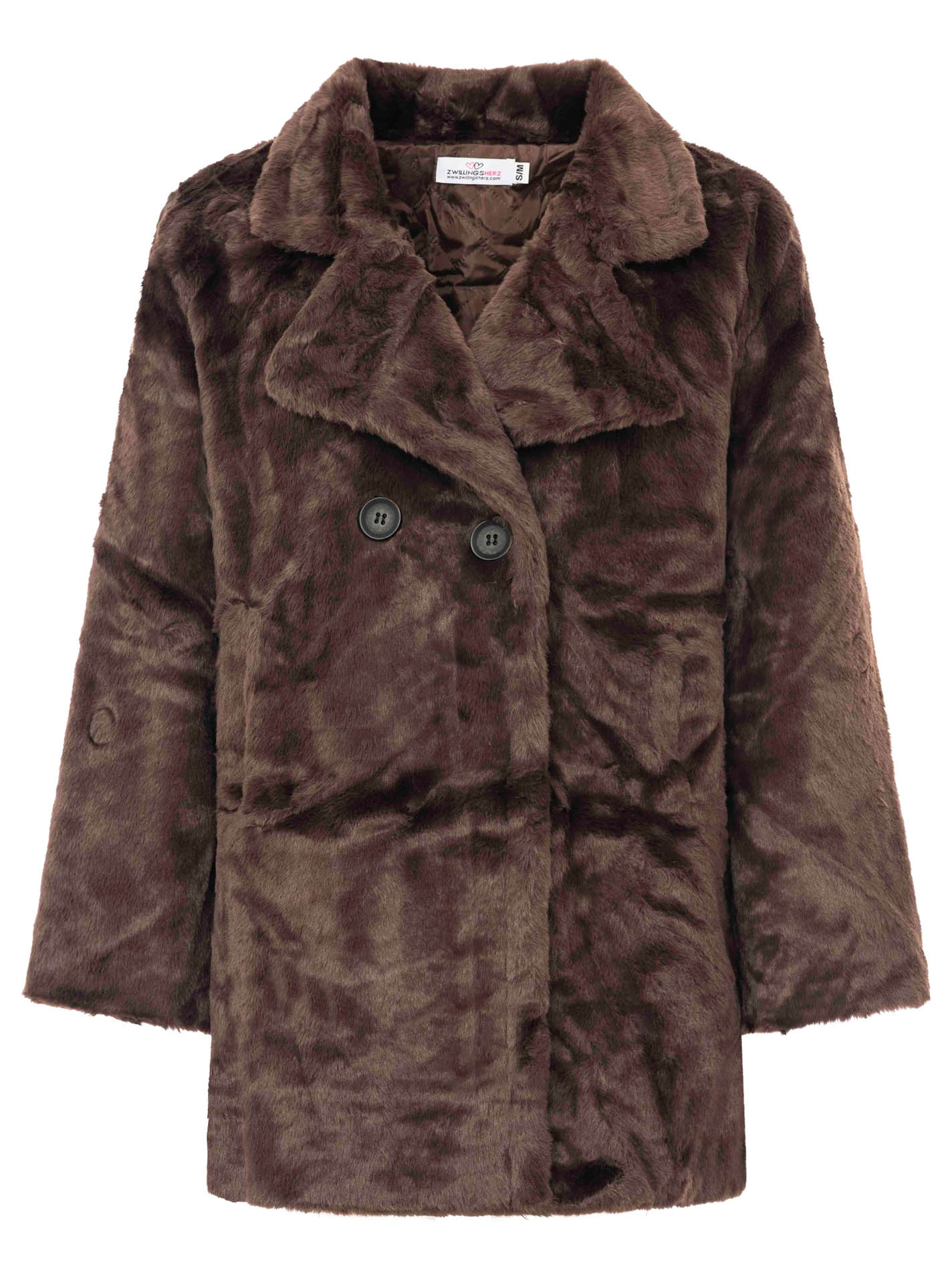 Jacke Fake Fur Doppelreiher "Uni"