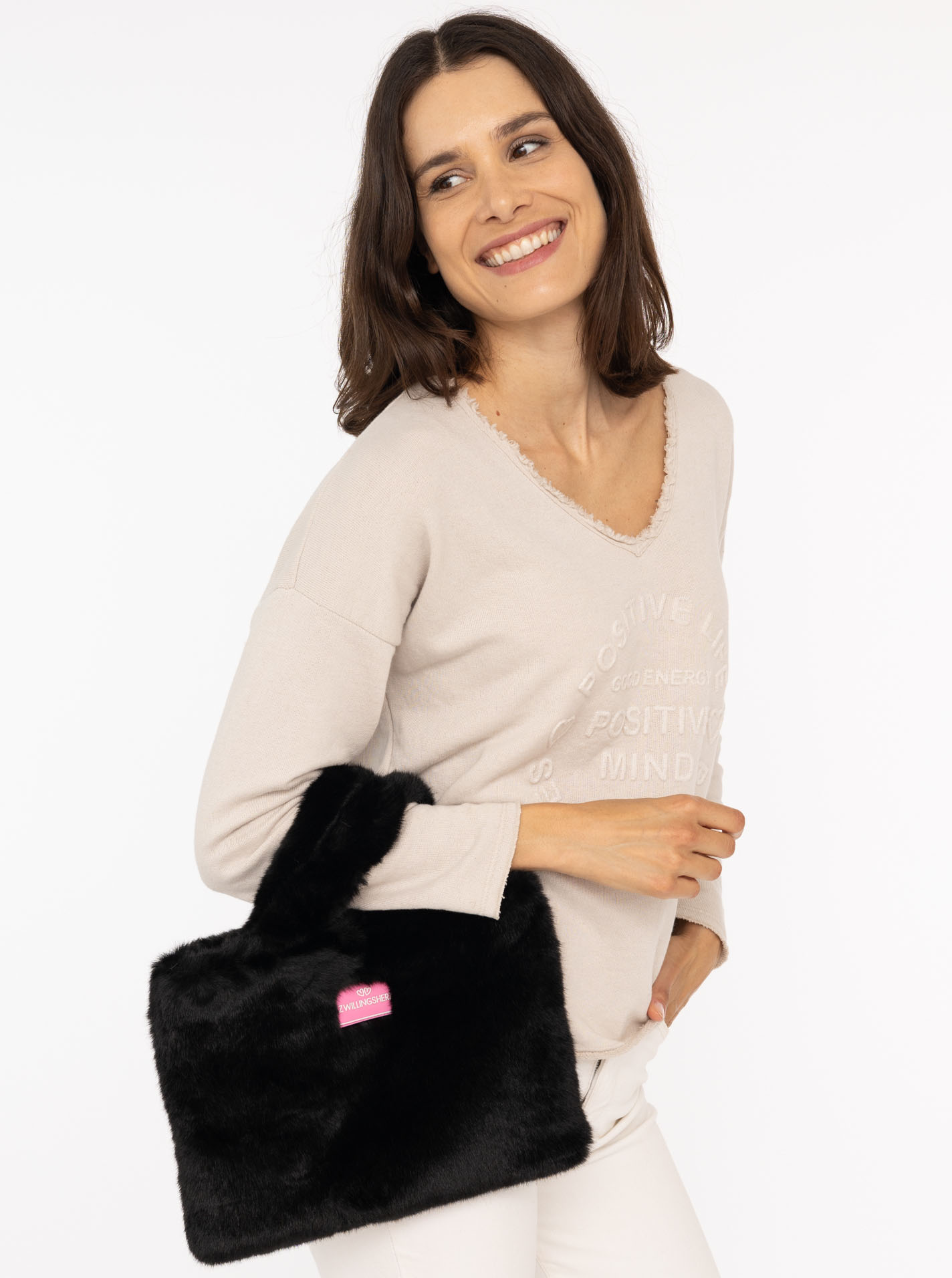 Shopper Klein "Fake Fur & Patch"