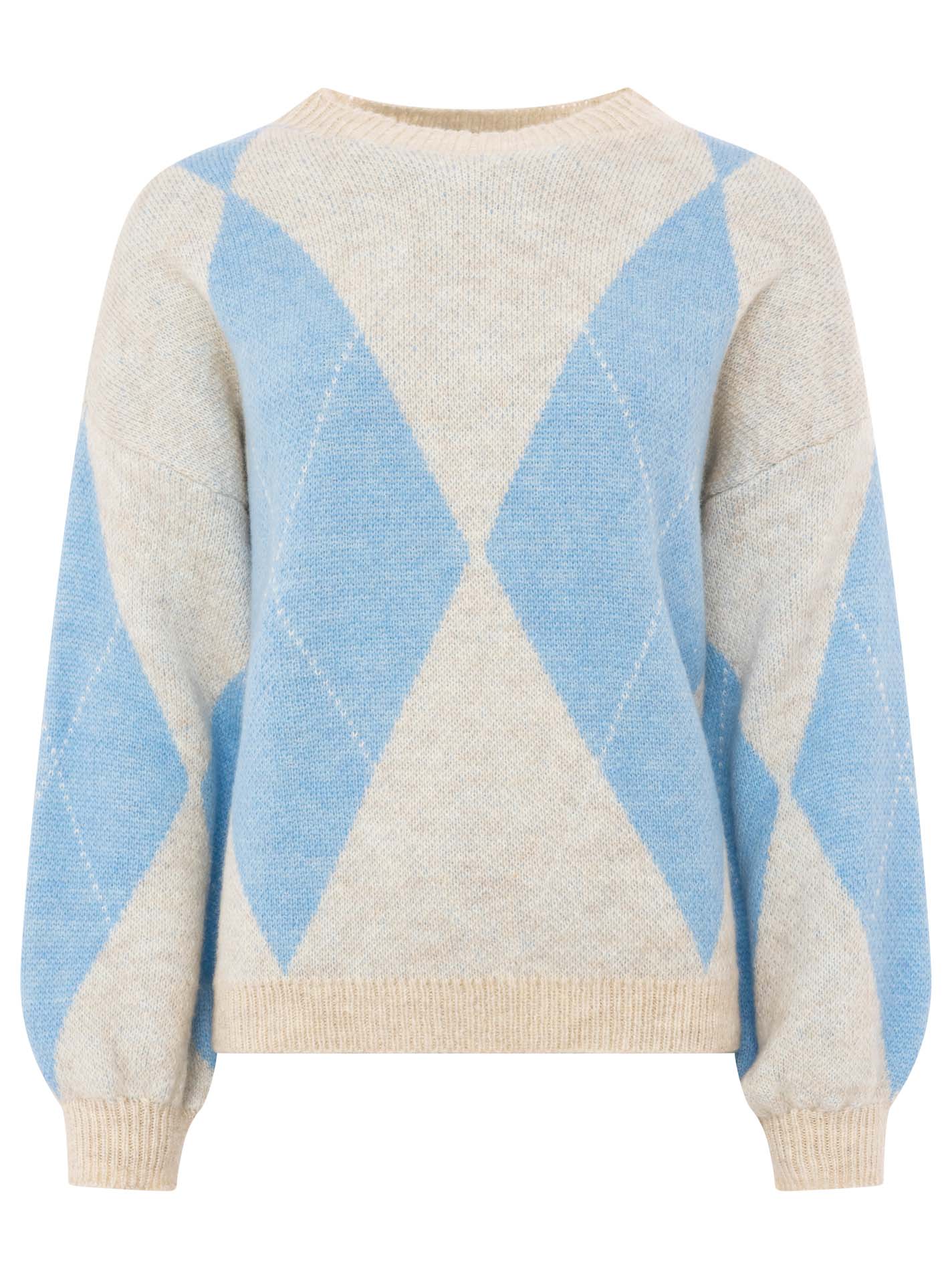 Pullover Wollmix Rundhals "Argyle"
