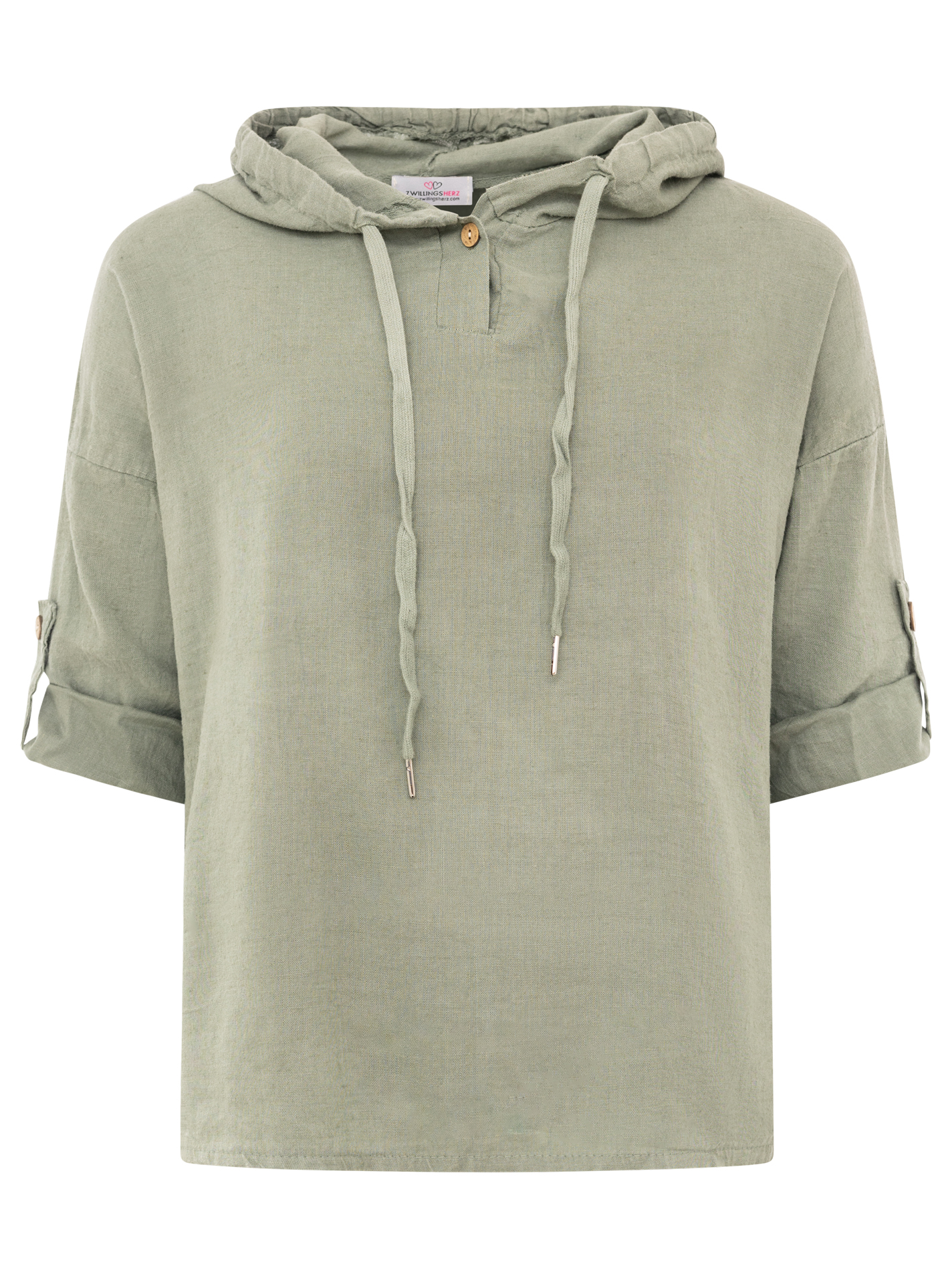 Leinen Hoodie Bluse "Uni"