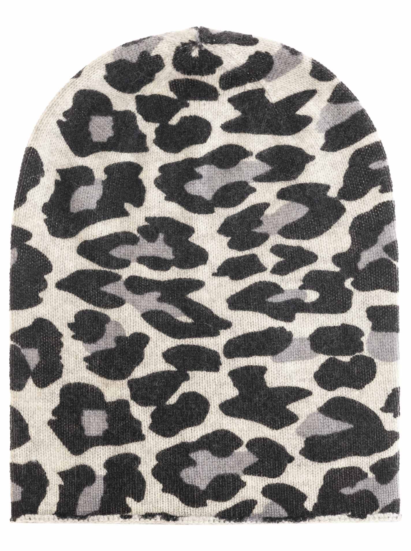 100% Cashmere Beanie "Leo Digital Print"