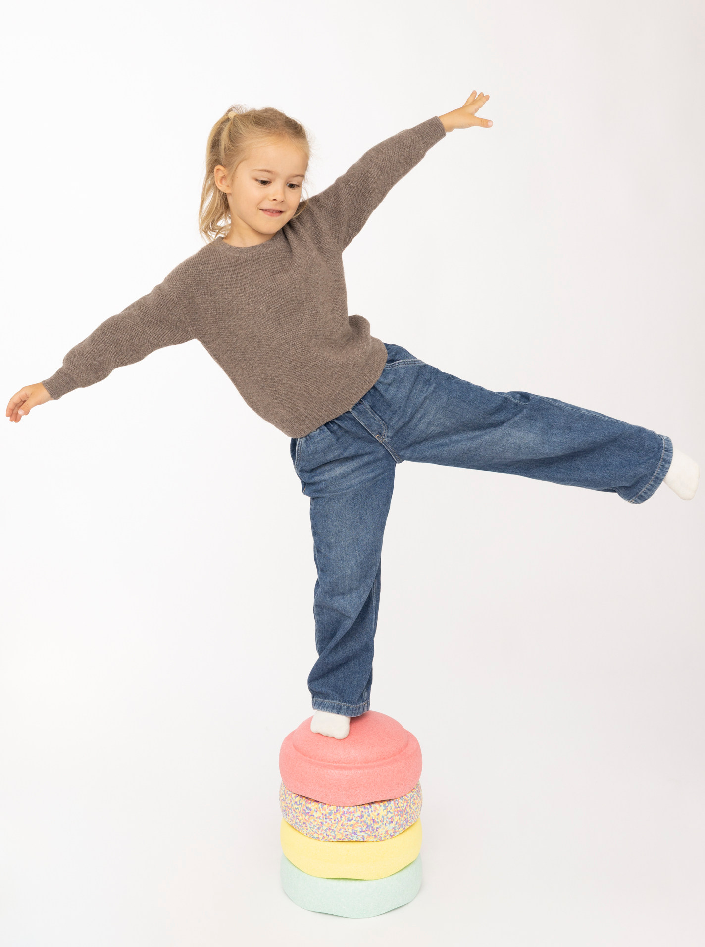 100% Cashmere Kids Rundhals Pullover gerippt