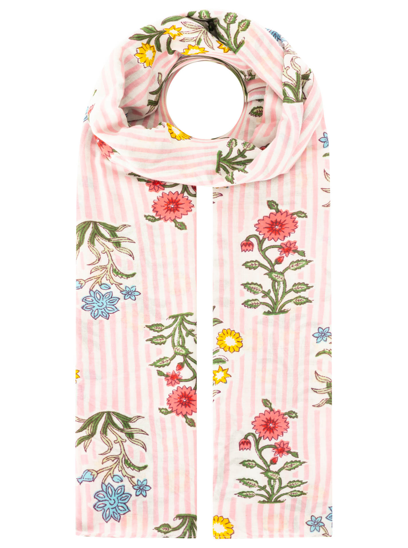 Schal BW "Flowers & Stripes"