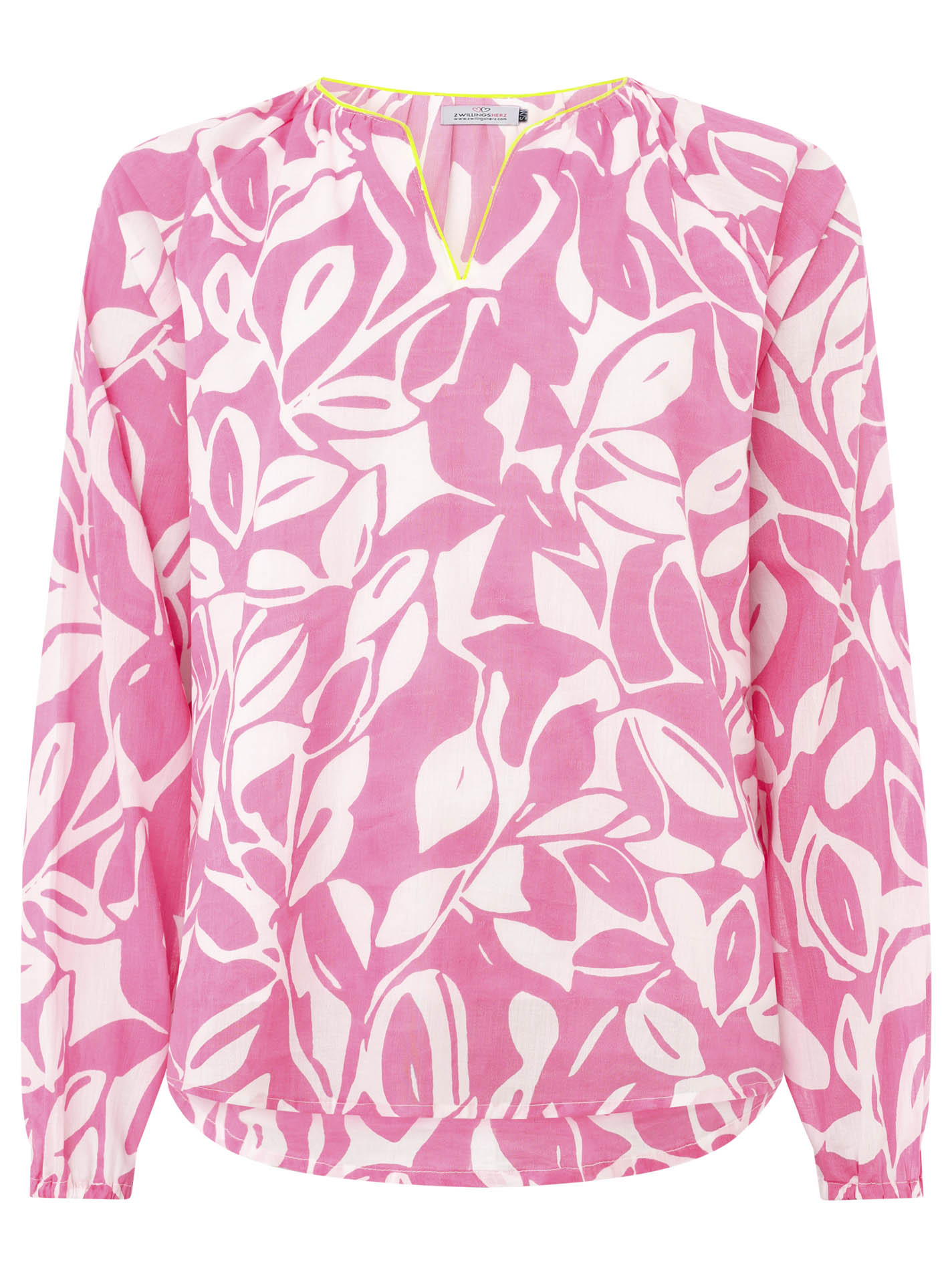 ARTKK67a4a249d554f6818 Bluse BW "Blätter Zweifarbig"