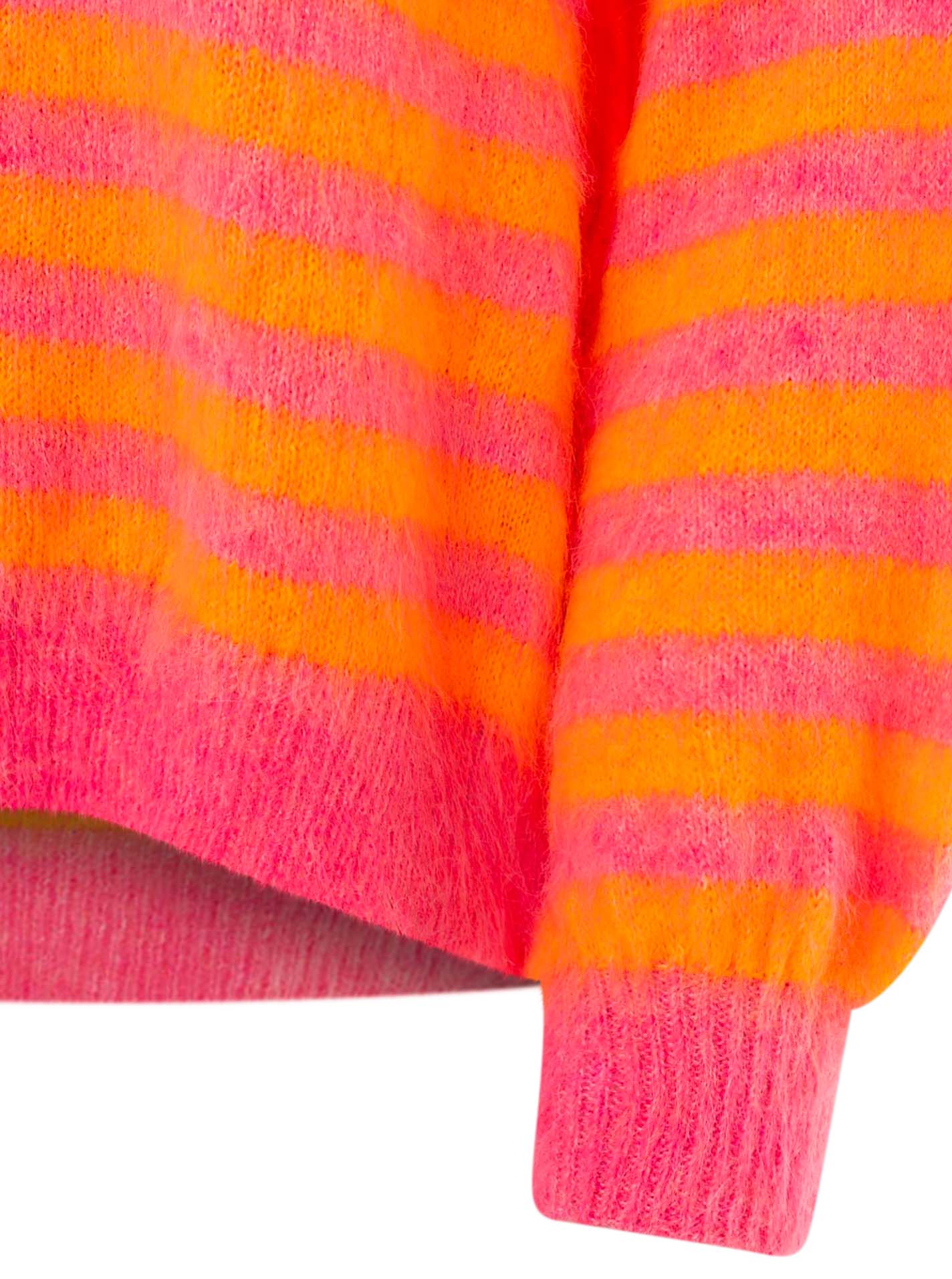 Wollmix Pullover "Neonstreifen"