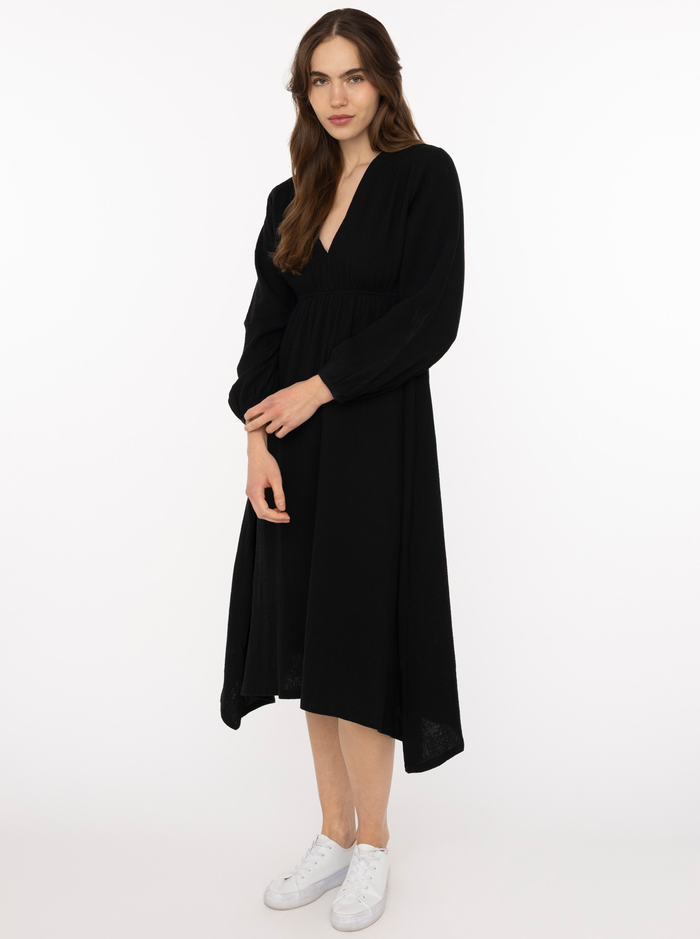 Maxikleid Musselin BW "Uni"