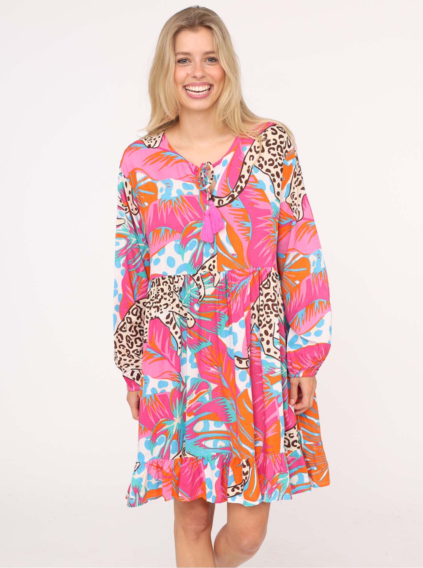 Kleid Viskose "Leoparden Dschungel"