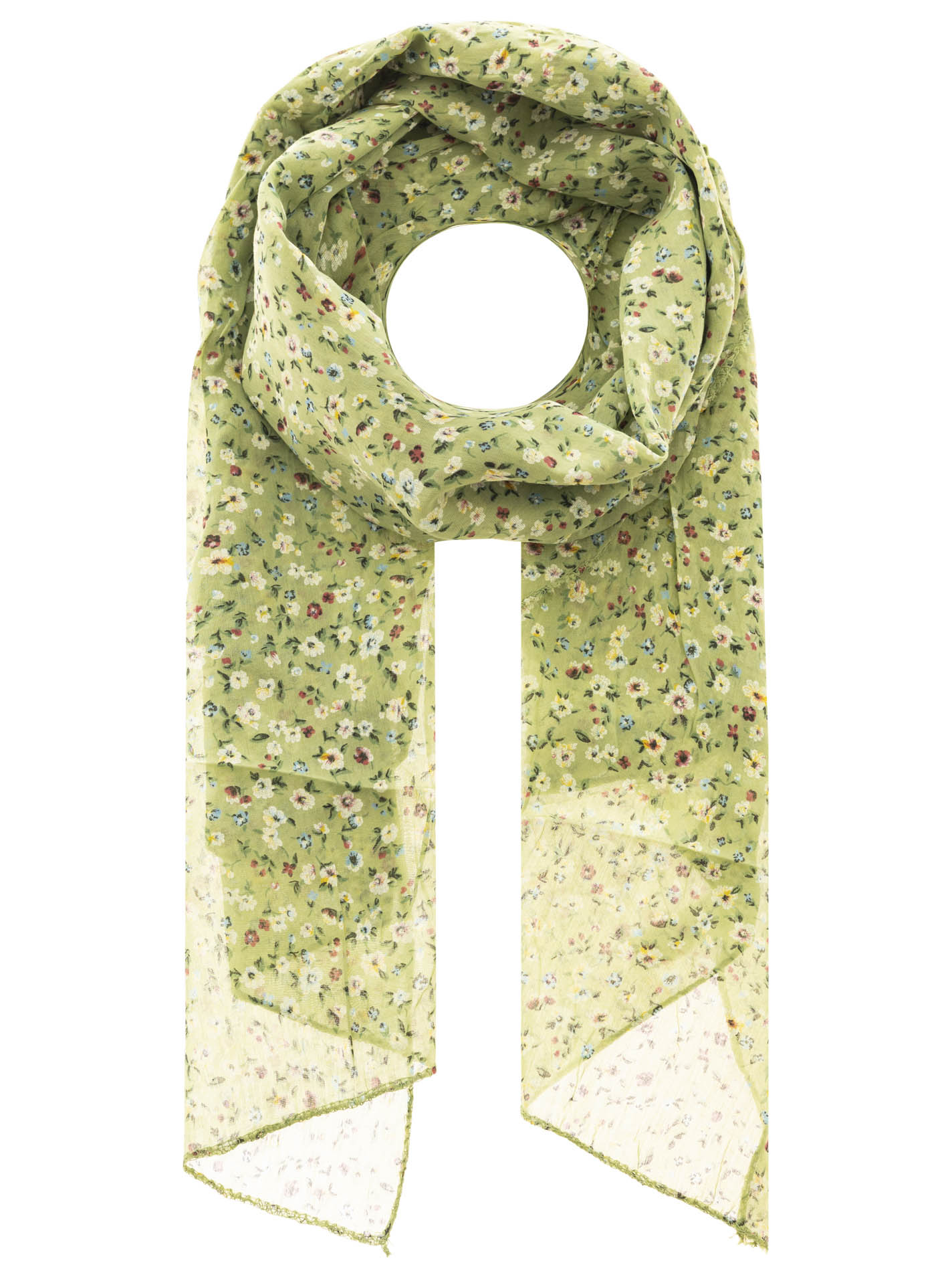 Schal BW/Seide "Kleine Blüten"