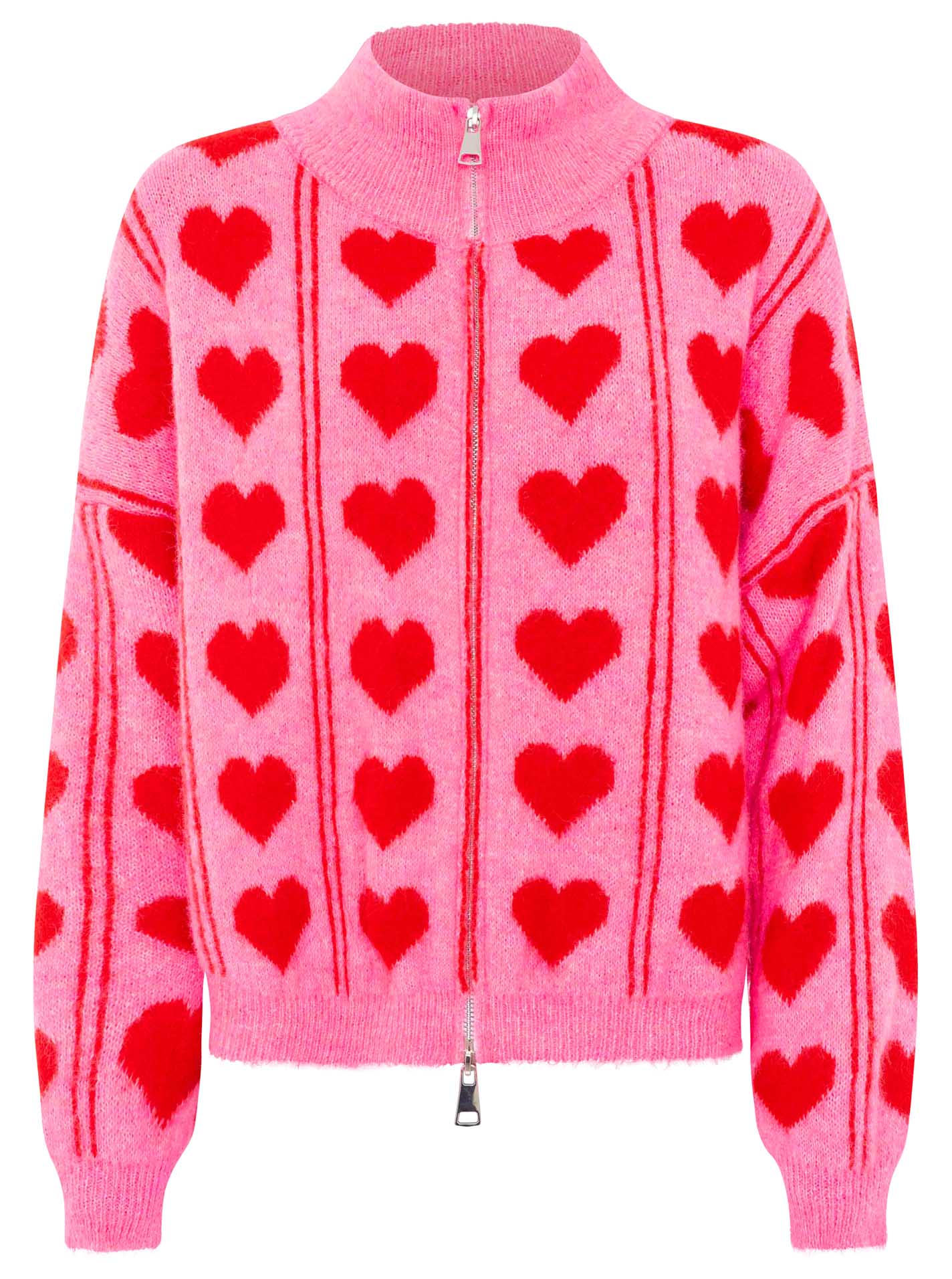 Strickjacke Stehkrage "Herz"