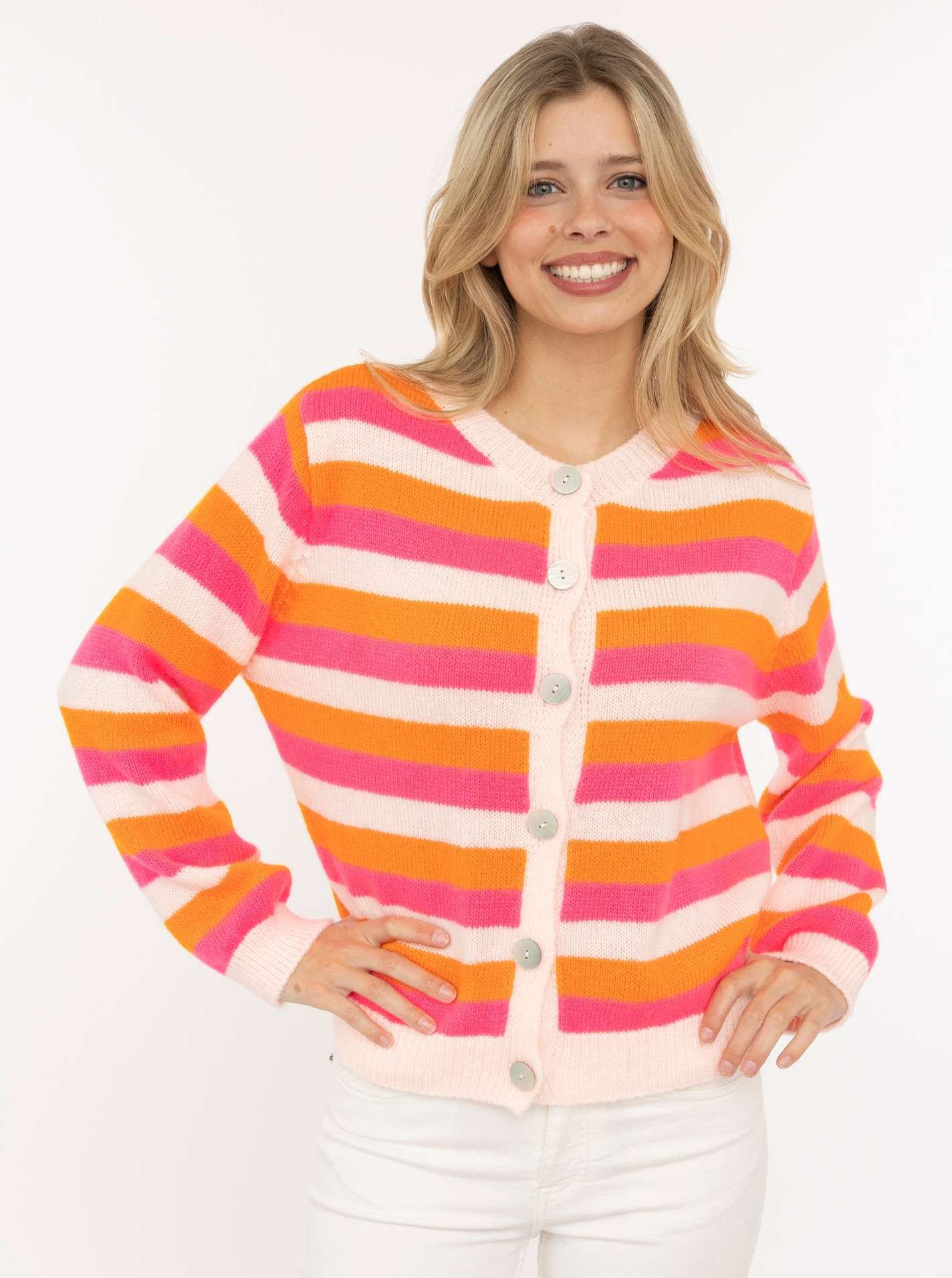 Cardigan Wollmix "Bunte Streifen"