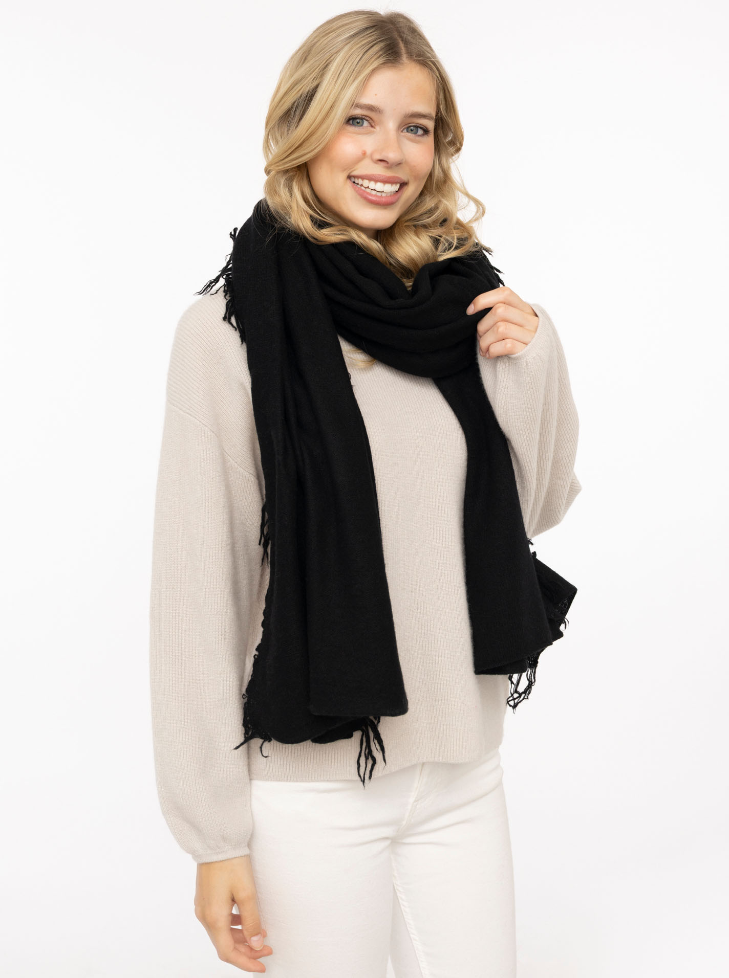 100% Cashmere XXL Fransenschal