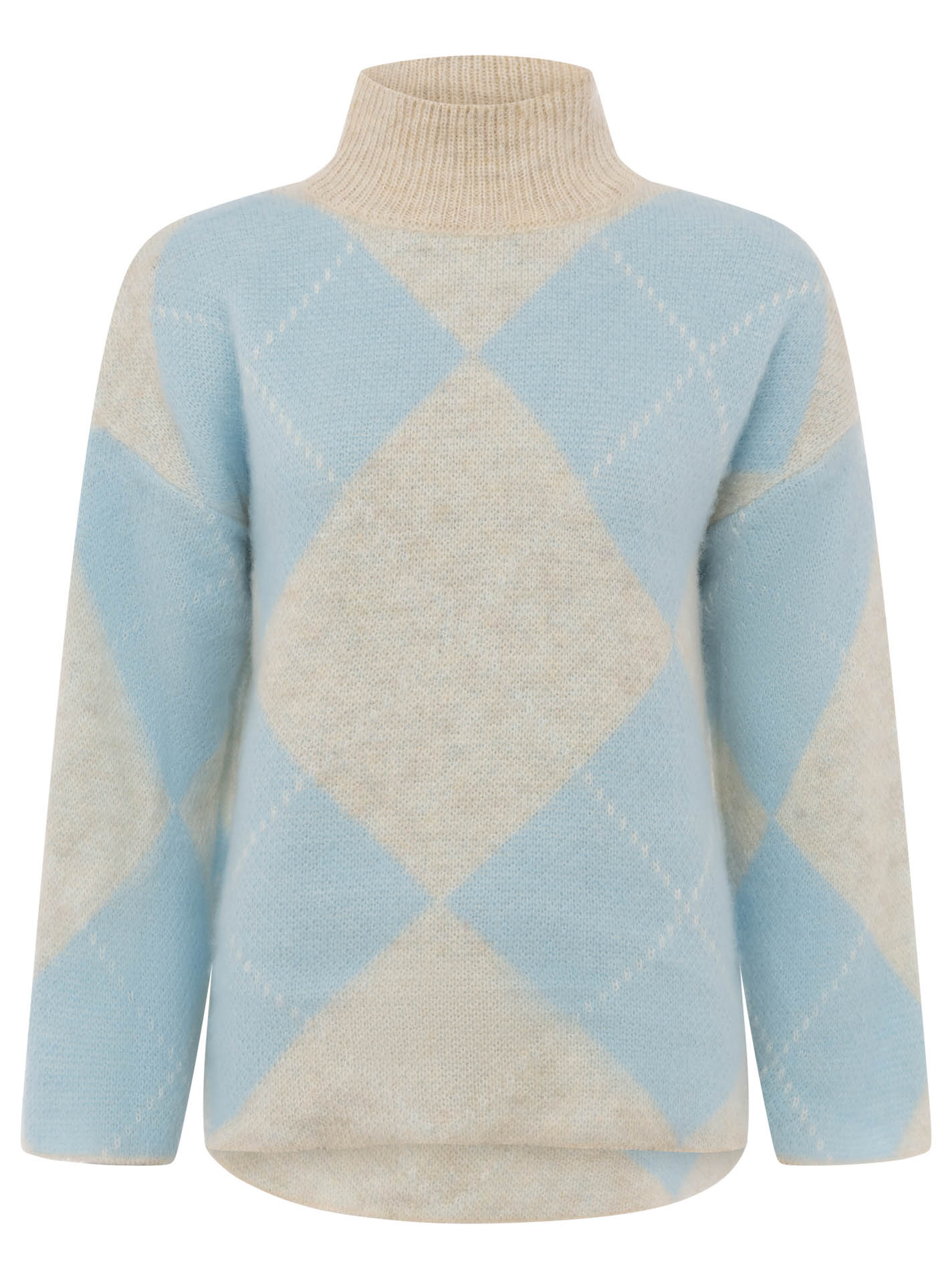 Rollkragenpullover Wollmix "Argyll"