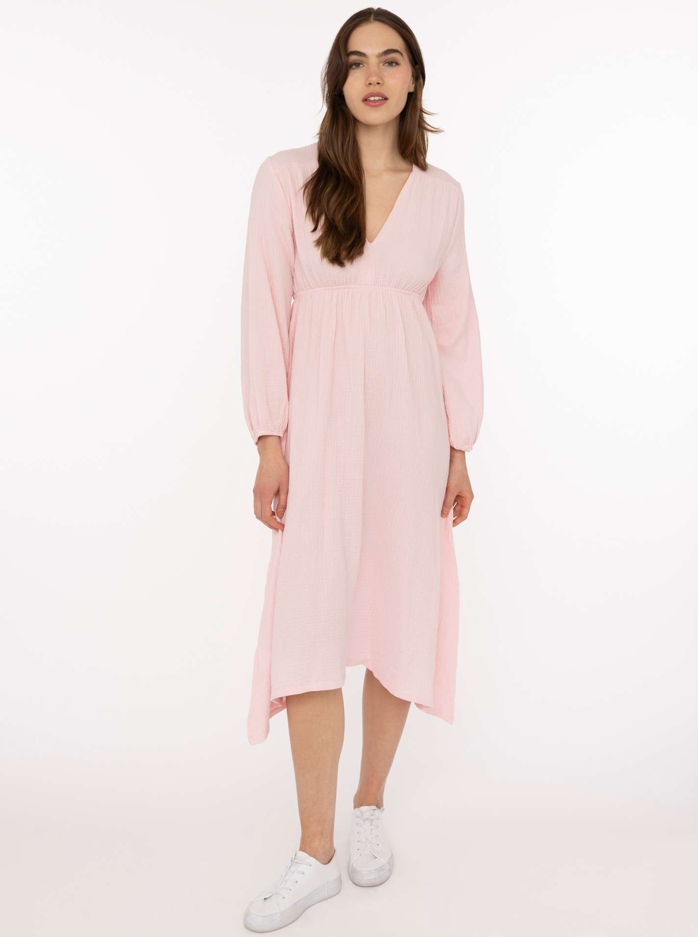 Maxikleid Musselin BW "Uni"