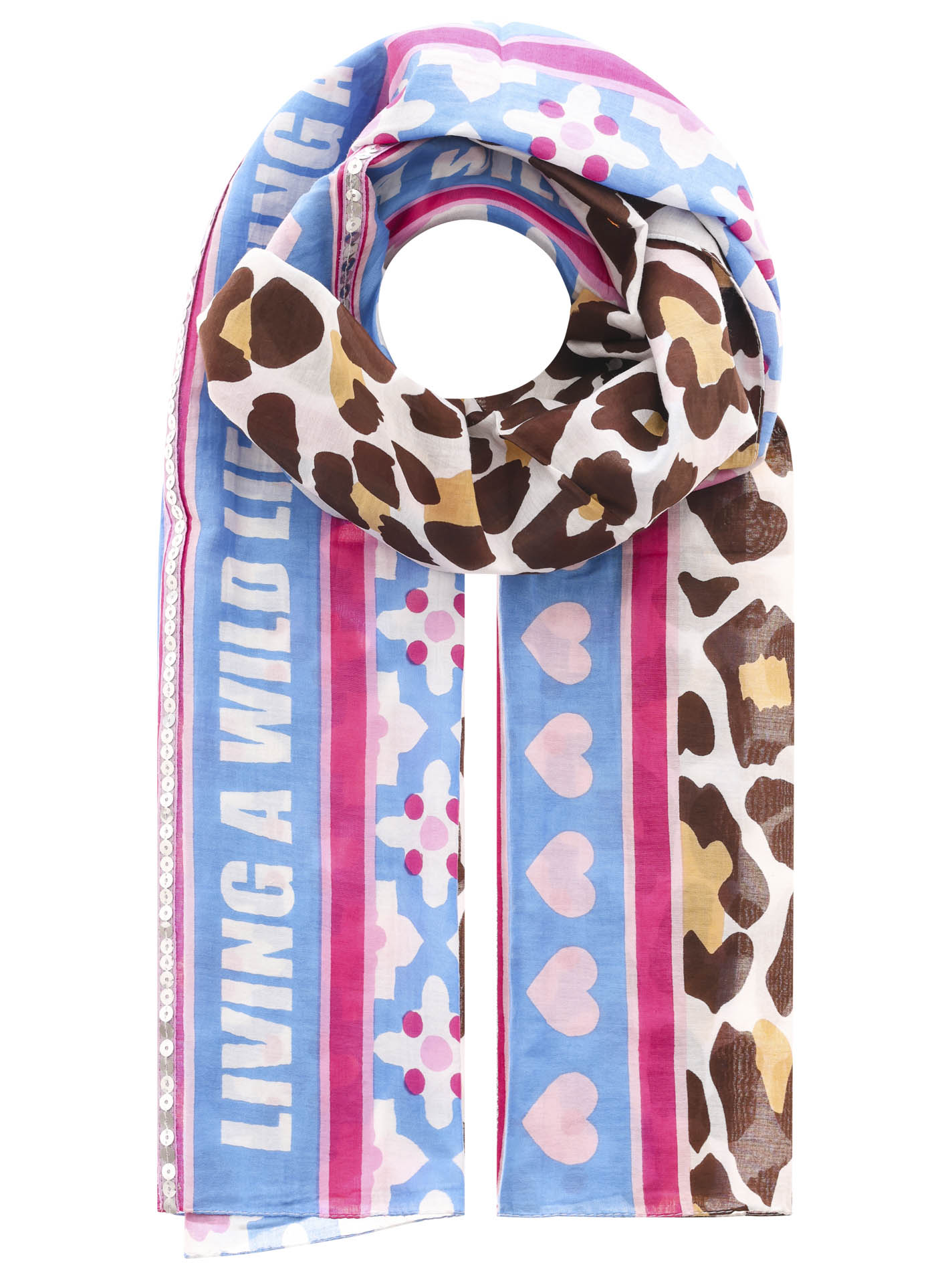 Schal BW/Seide Digital Print "Wild Life"