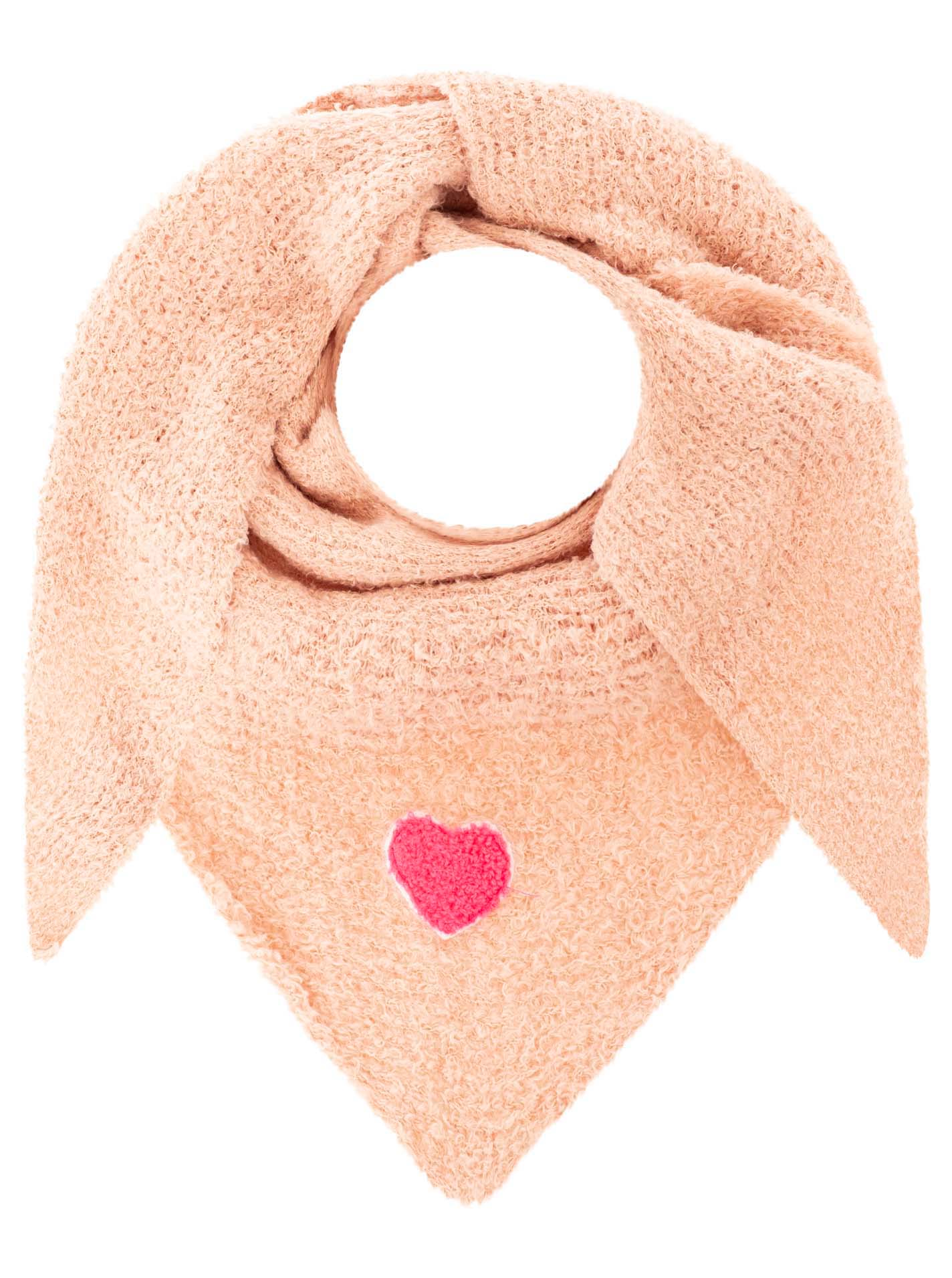 Dreieckstuch Bouclé "Herz Patch"