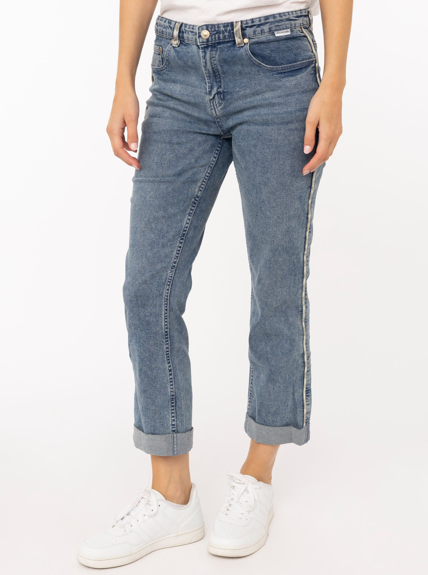 Cropped Jeans "Leo Details"