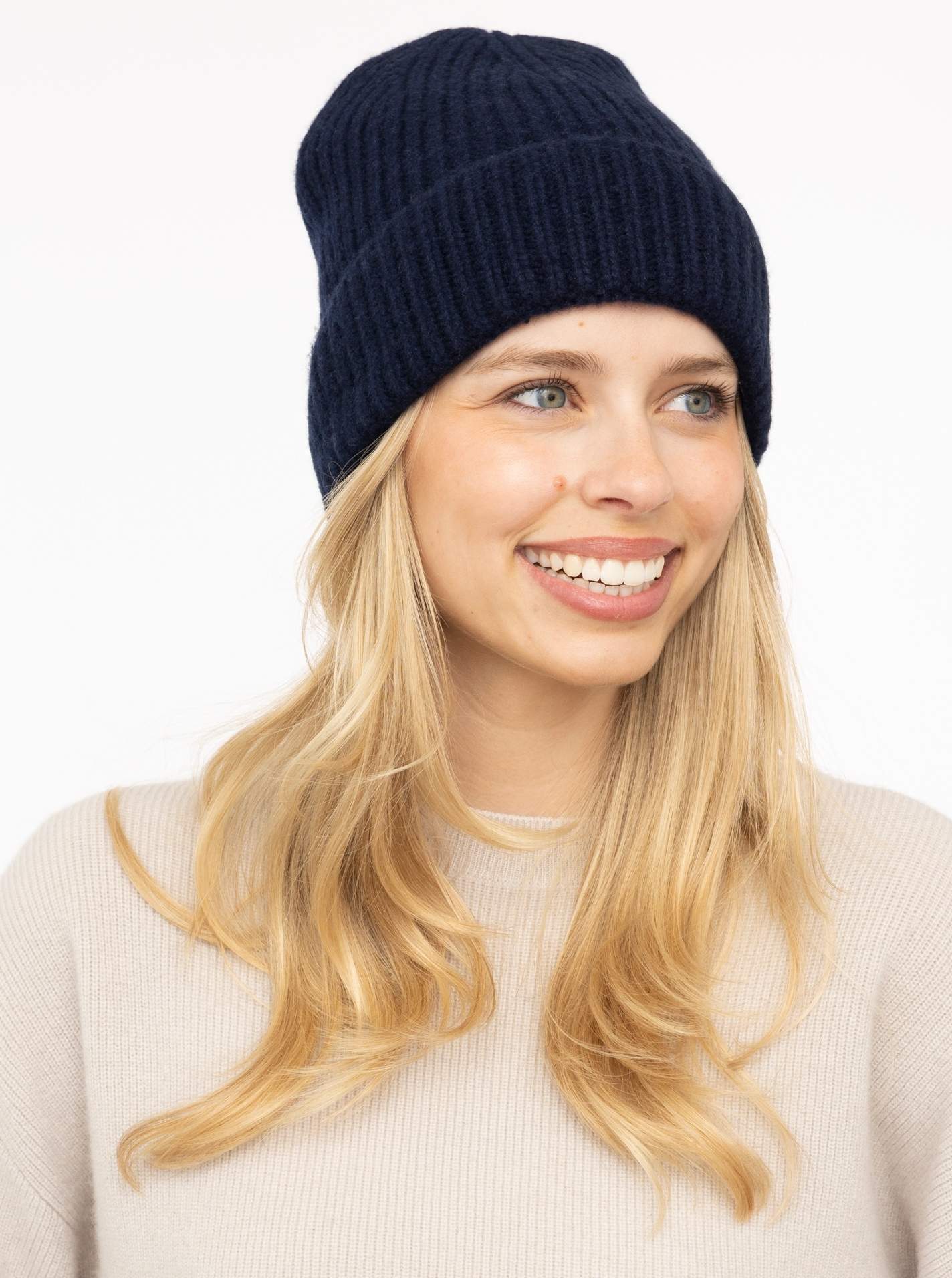 100% Cashmere Grobstrickmütze "Chunky"