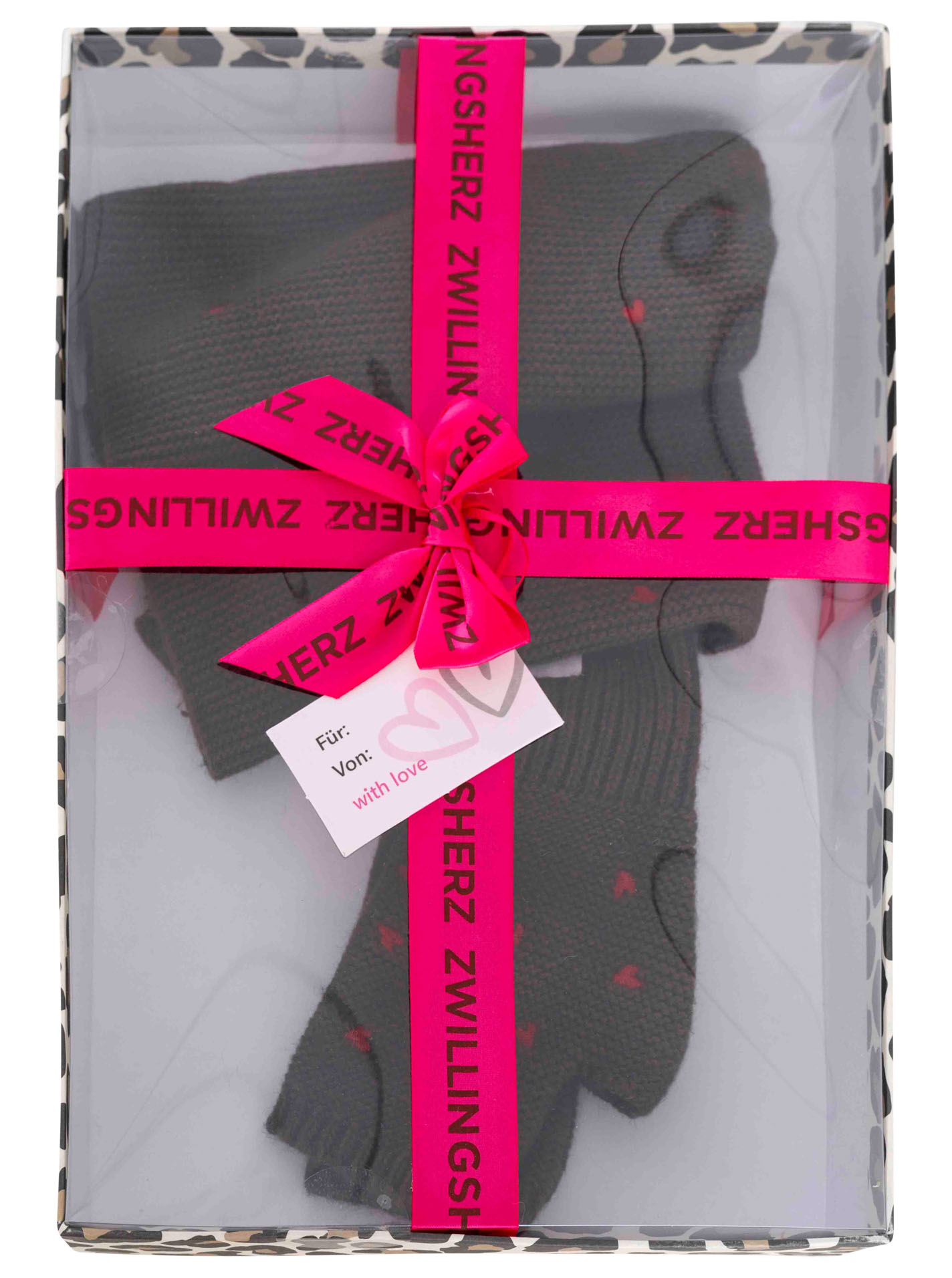 Geschenk Set Dreieckstuch & Handschuh "Herzchen"