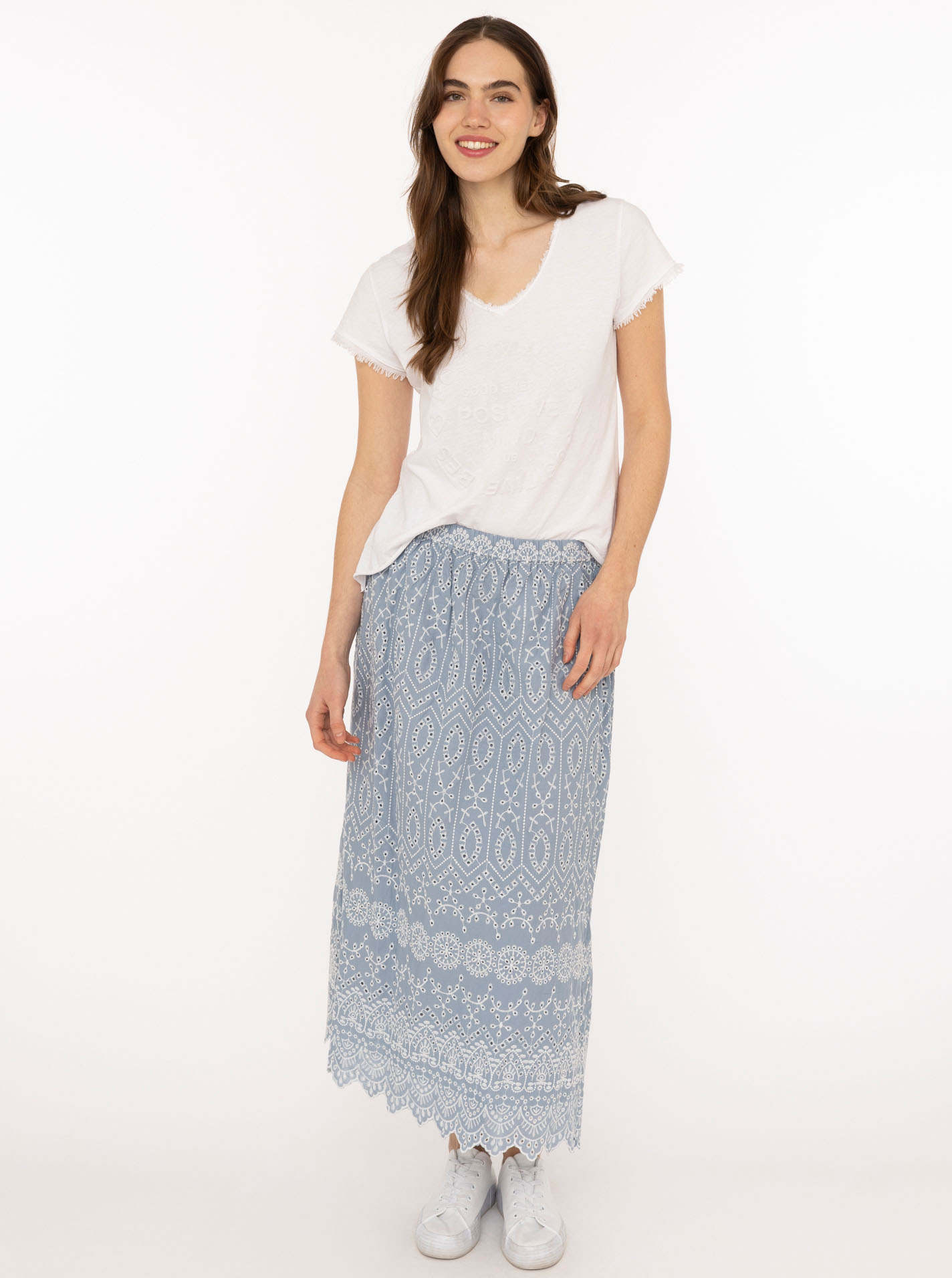 Maxirock mit Lochstickerei