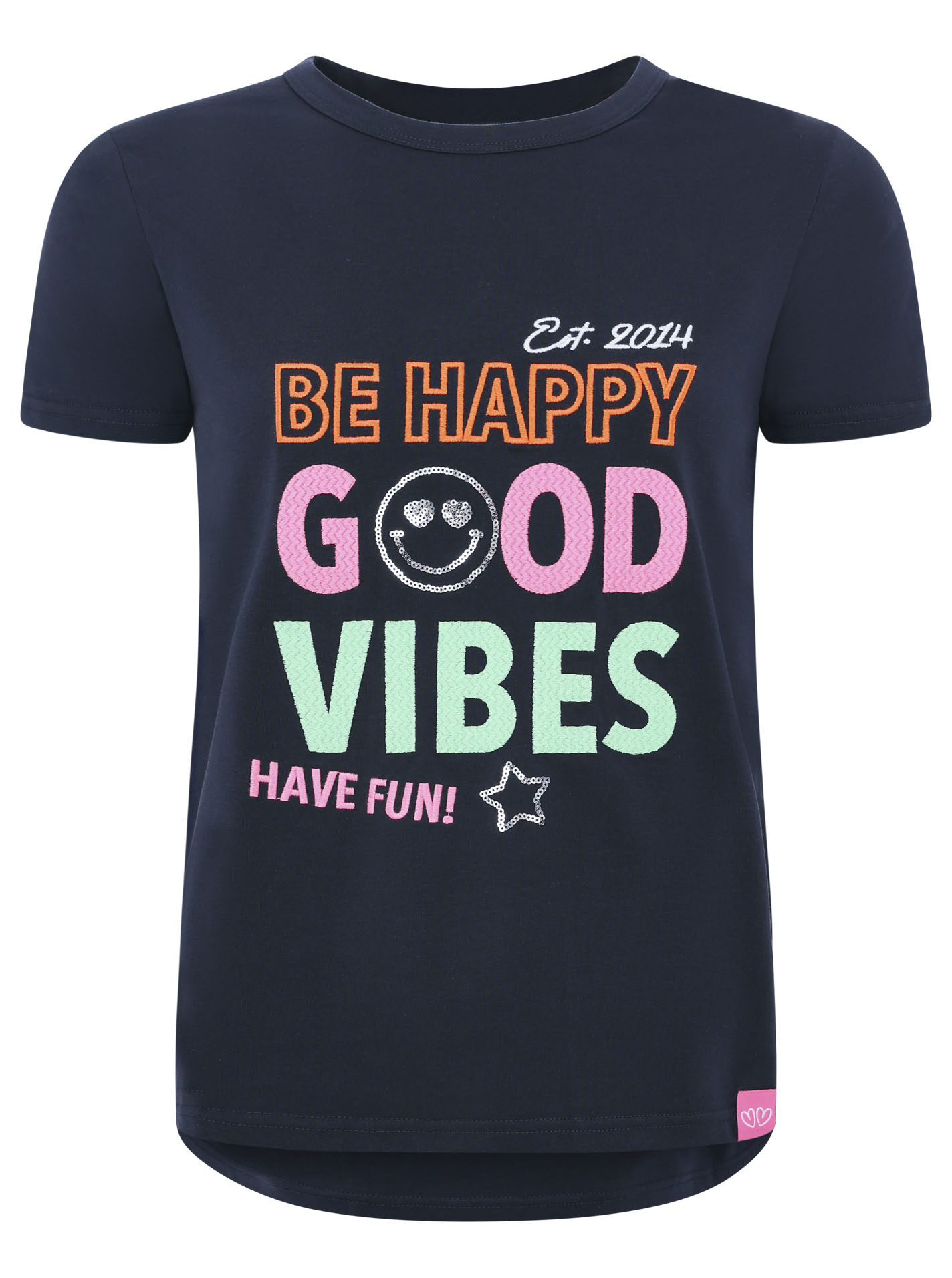 ART693813d9c3665_005_Tshirt_BeHappy_45020_Marine T-Shirt "Be Happy"