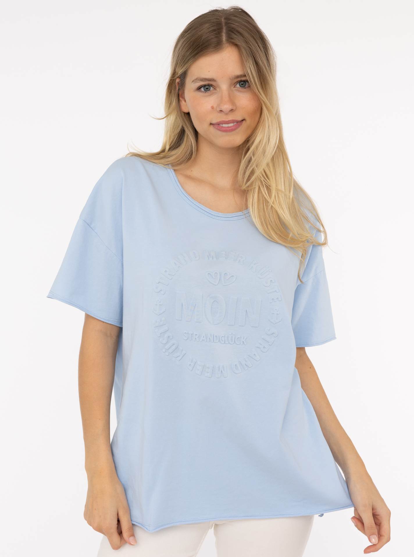 Oversized Shirt Stempeldruck "Moin"