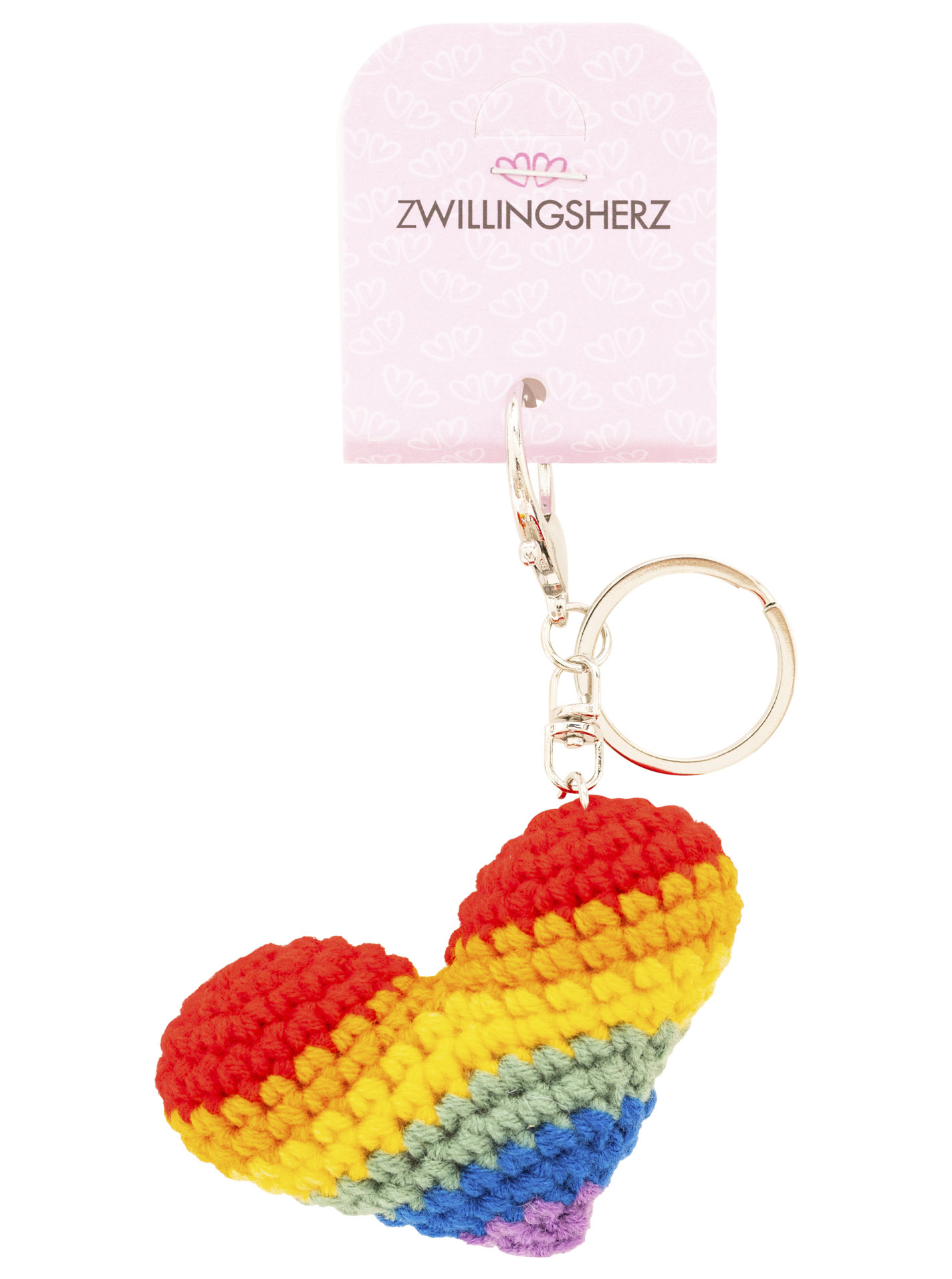 Schlüsselanhänger 10er Set "Regenbogen Herz"