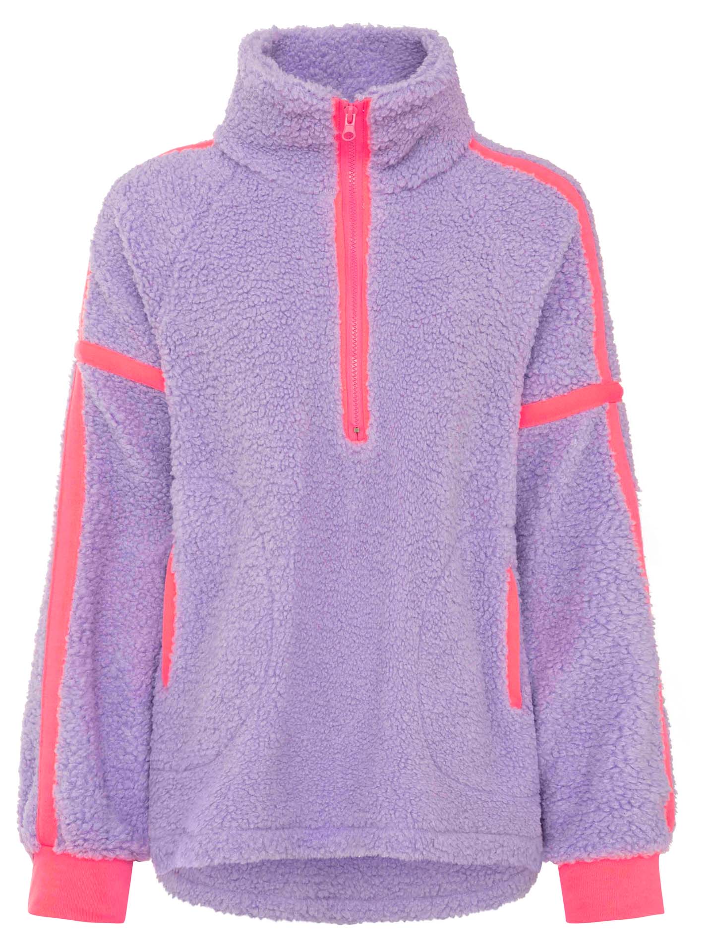 Oversize Half Zip Teddy Fleece "Neon"