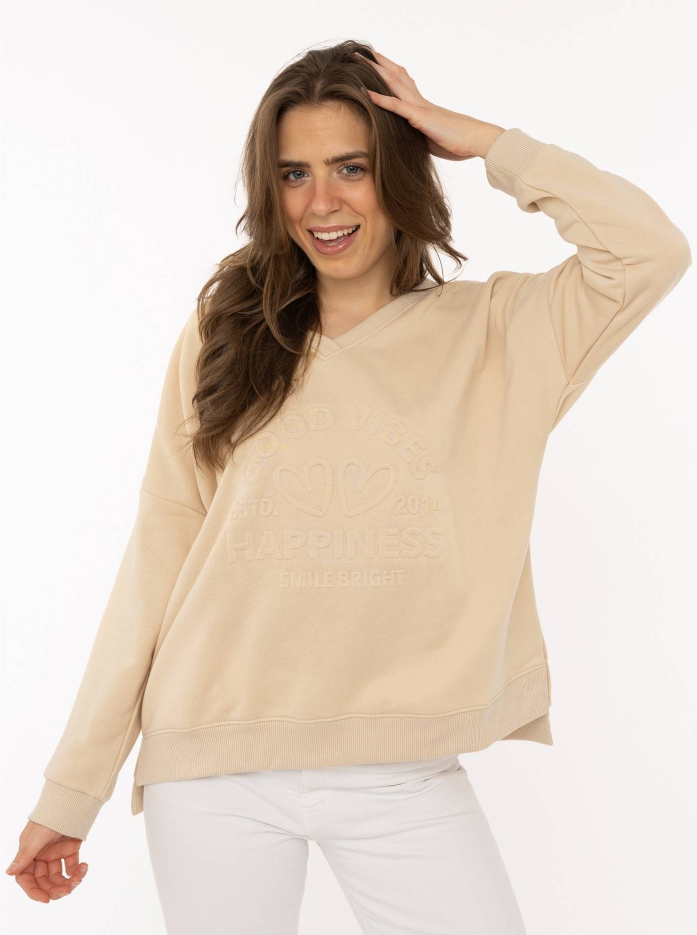 Vneck Pulli "Happiness Vibes"