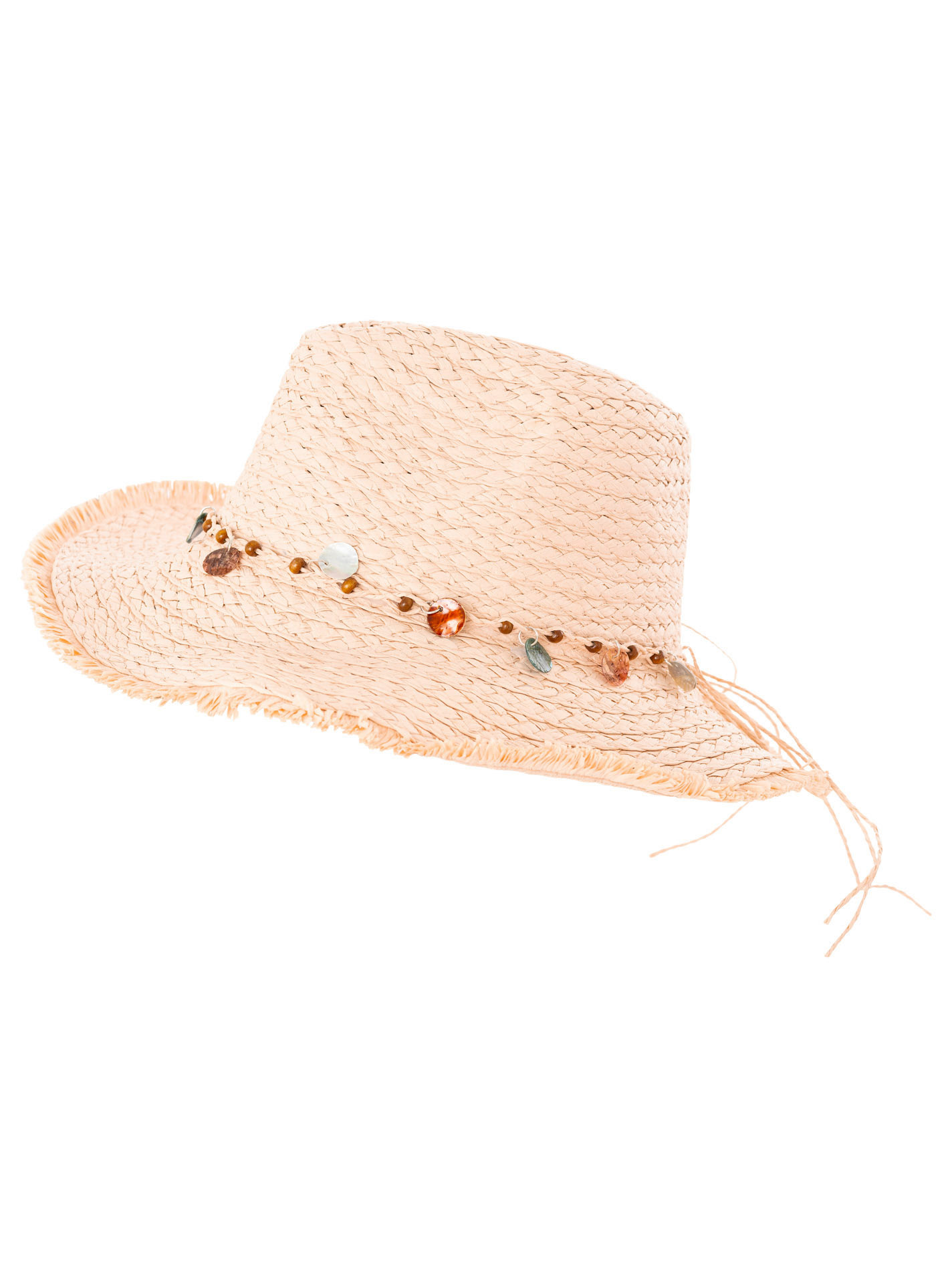 Strohhut "BoHo Muschelband"