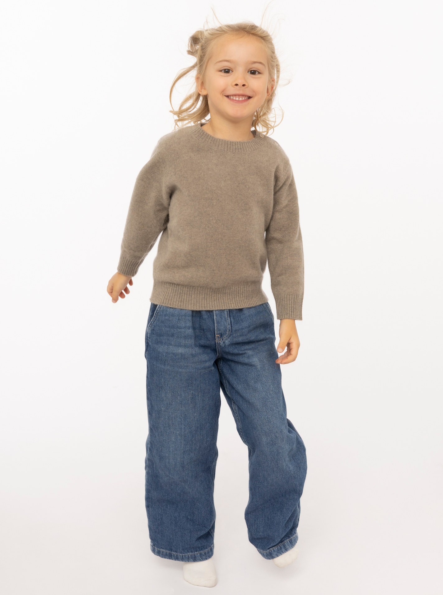 100% Cashmere Kids Pullover mit Knöpfen