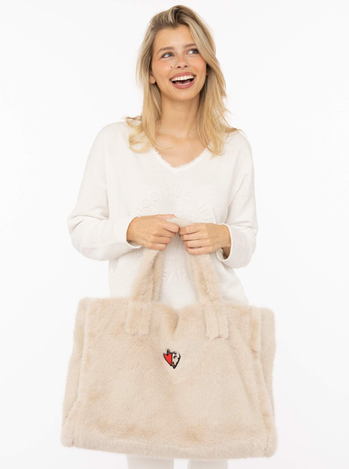 Shopper Fake Fur "Herz Leo"