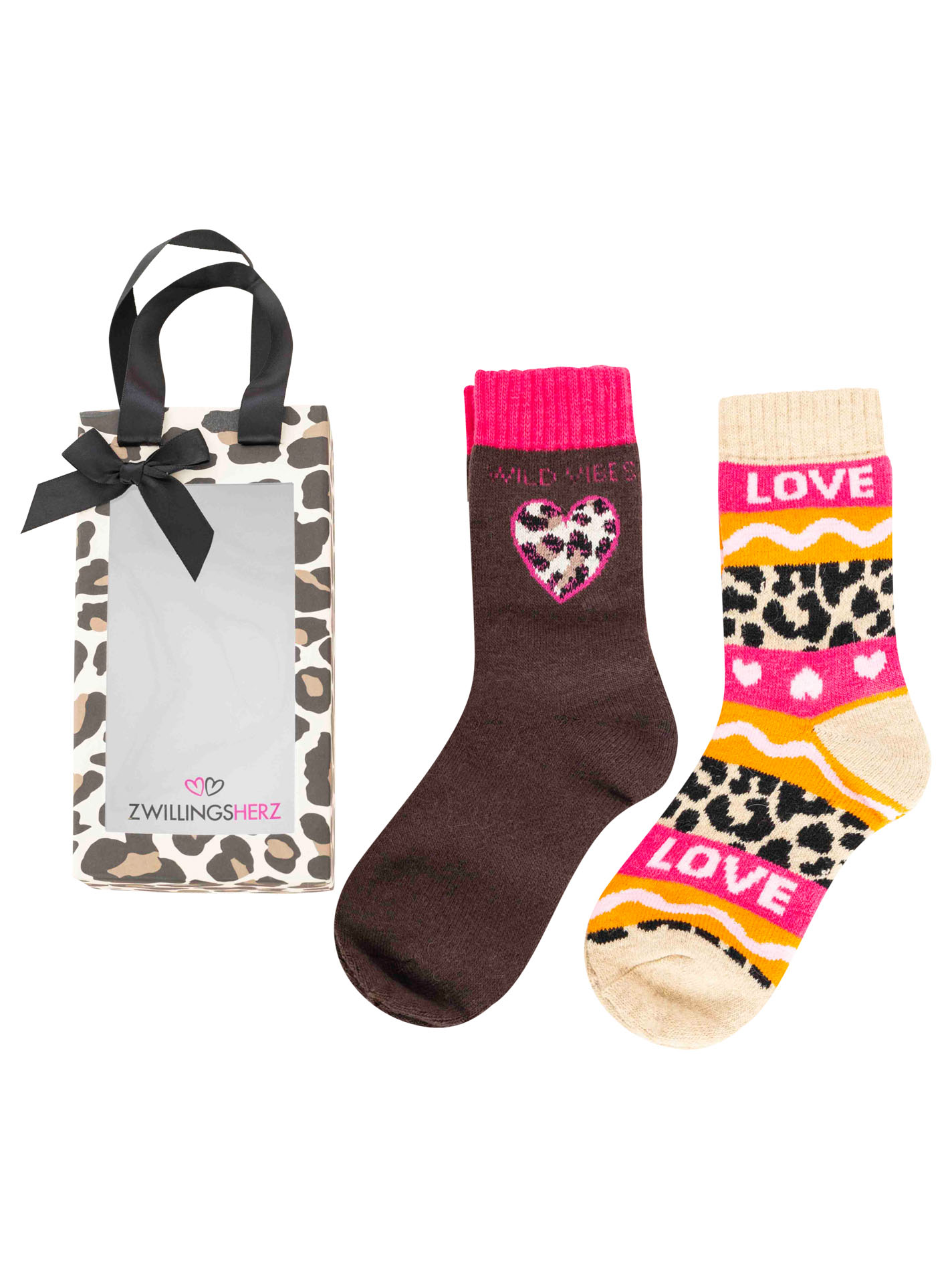 2er Pack Gifting Box Socken "Wild Love"
