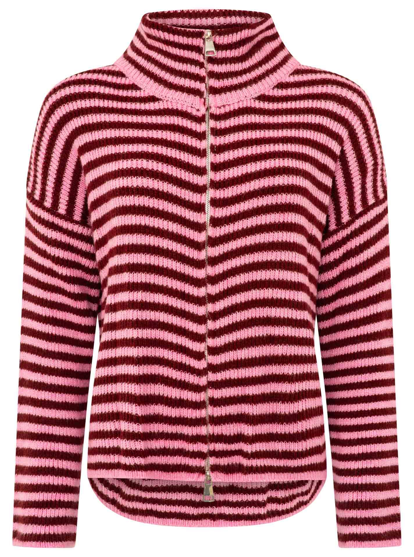 Zipper Jacke Streifen Wollmix