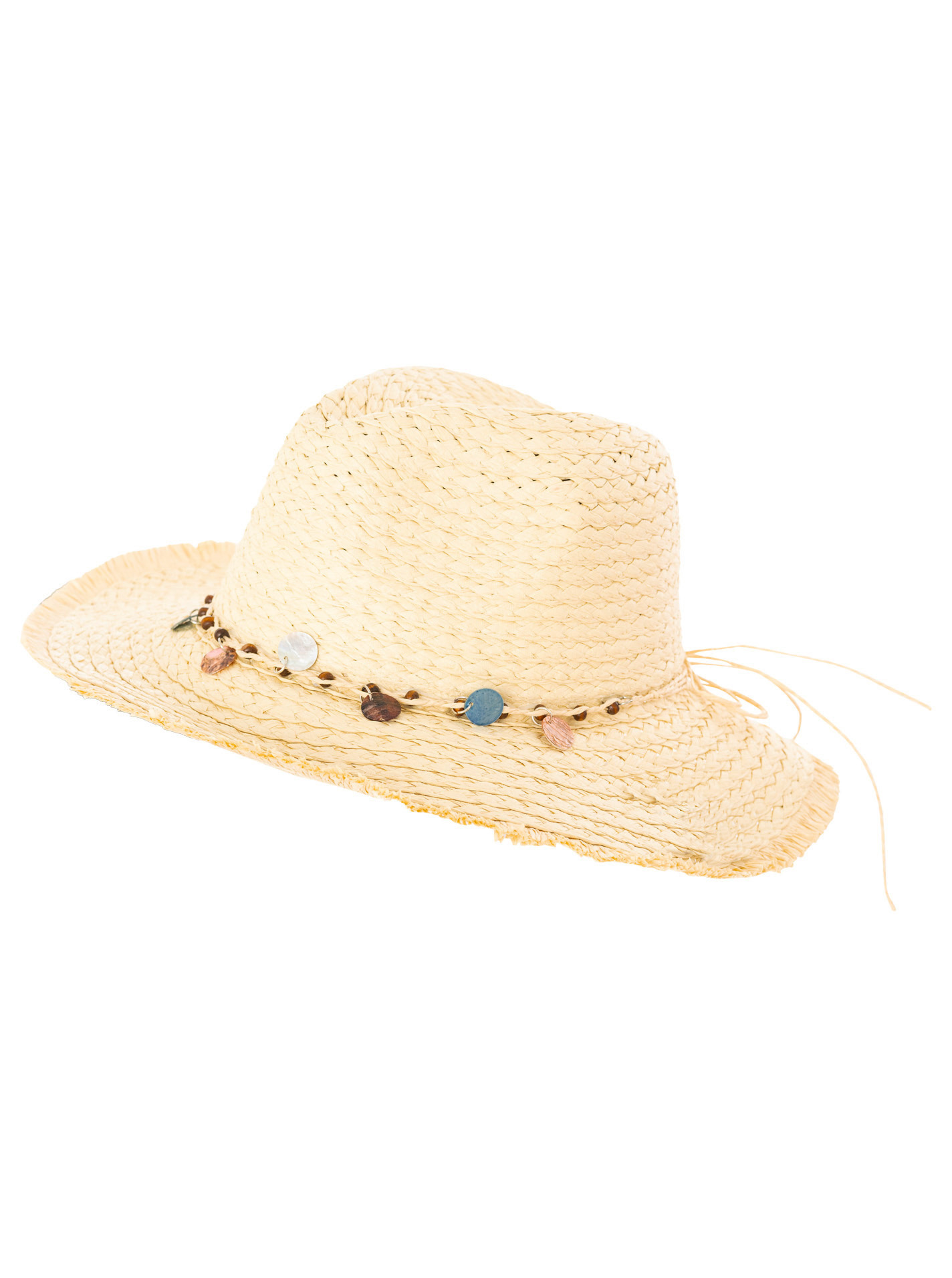 Strohhut "BoHo Muschelband"