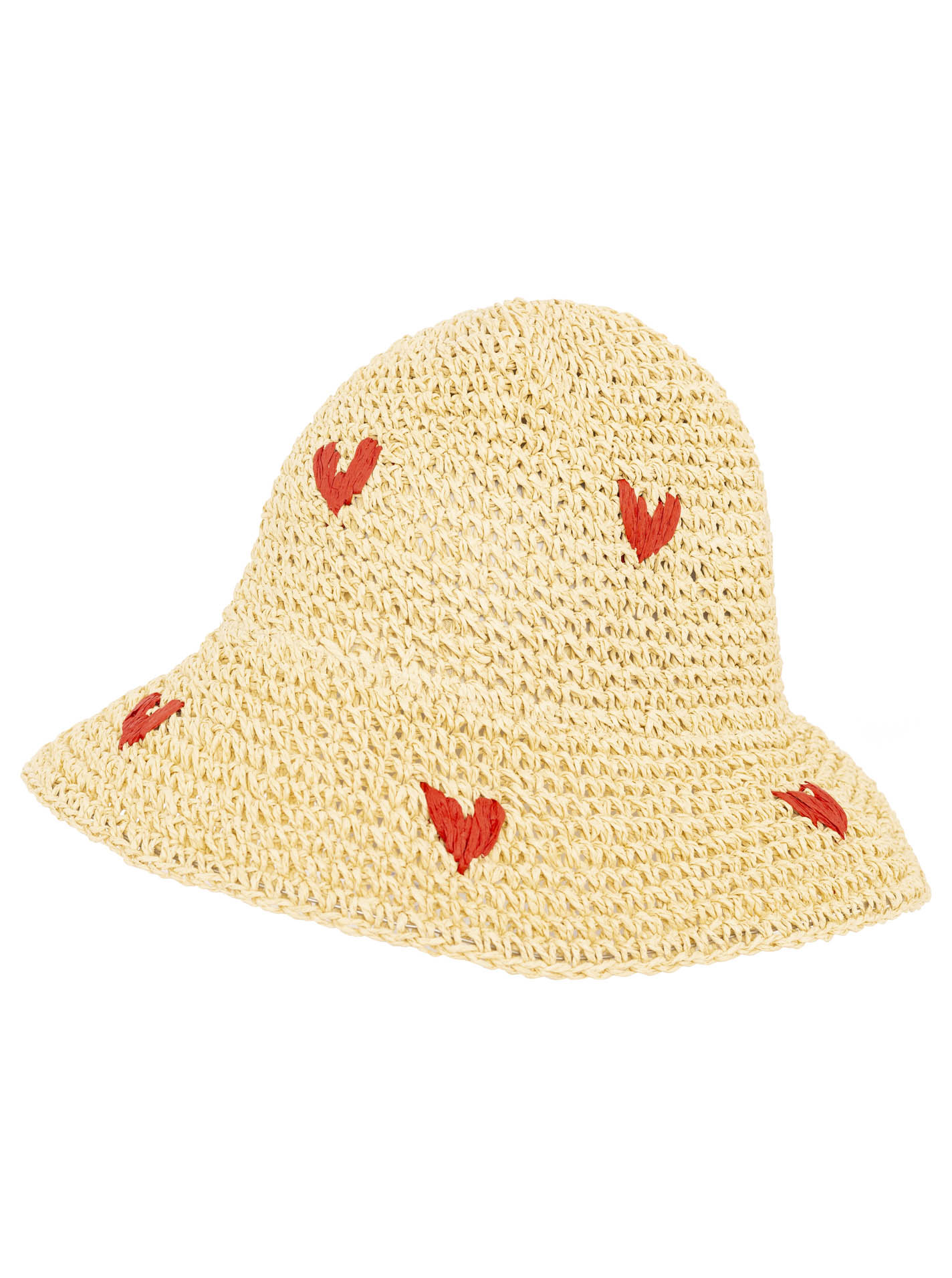 Strohkappe "Herzen & Streifen"