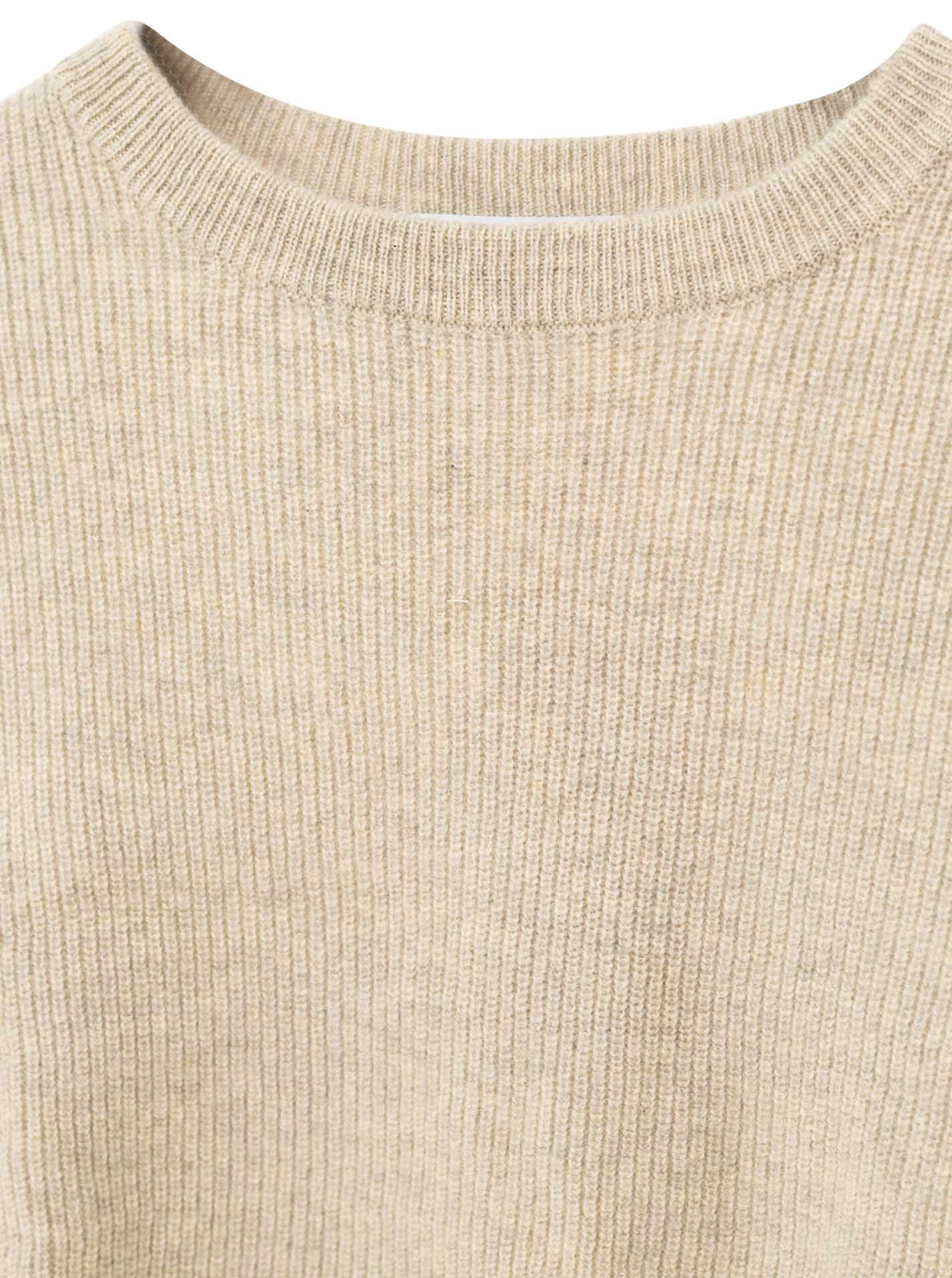 100% Cashmere Kids Rundhals Pullover gerippt
