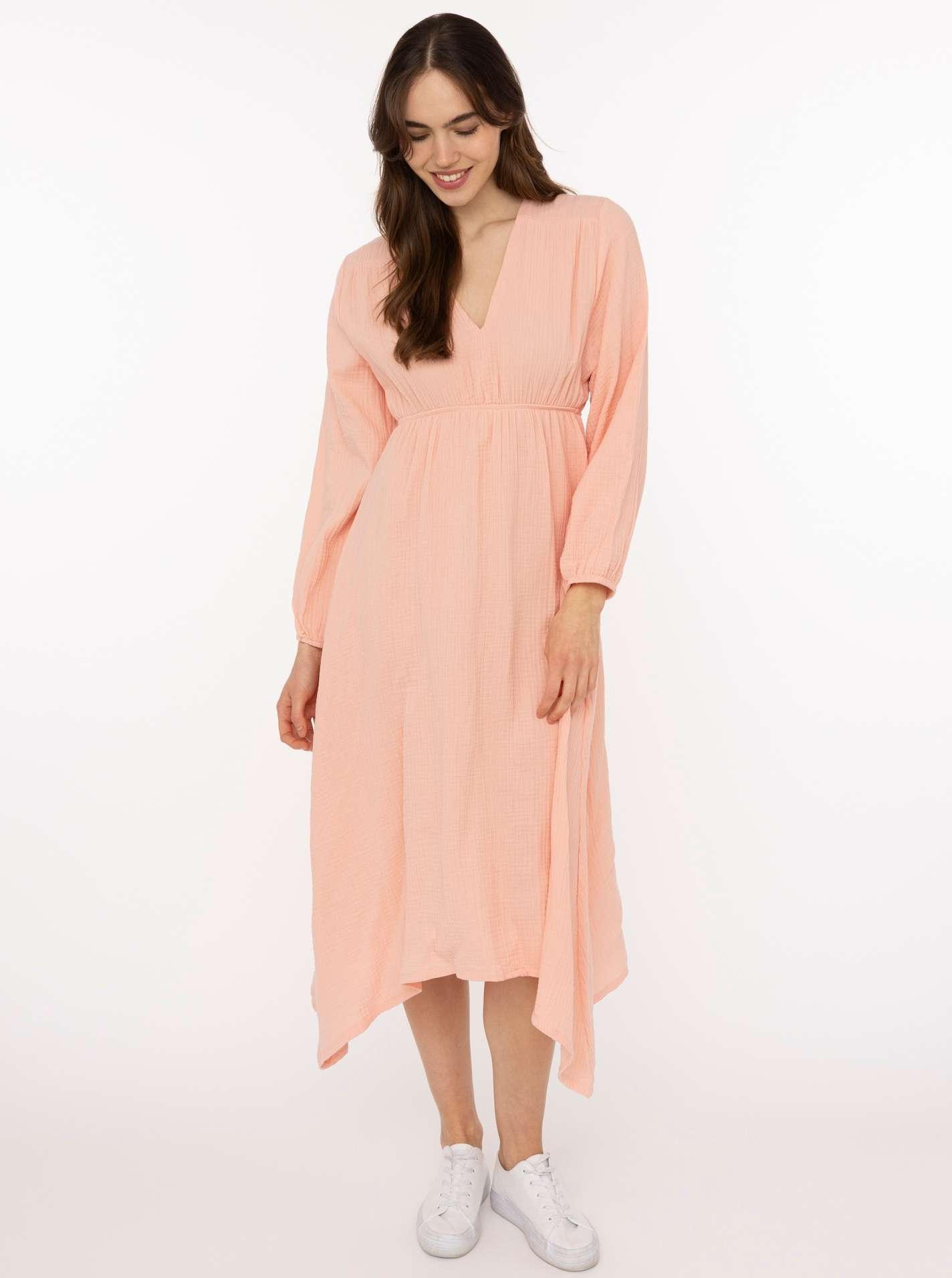 Maxikleid Musselin BW "Uni"