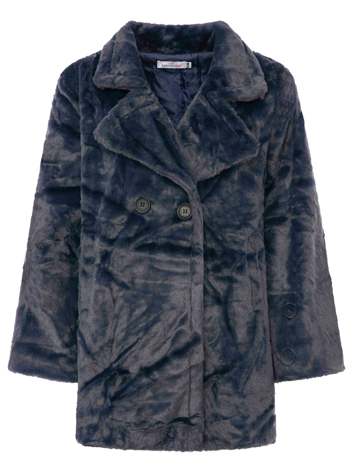 Jacke Fake Fur Doppelreiher "Uni"