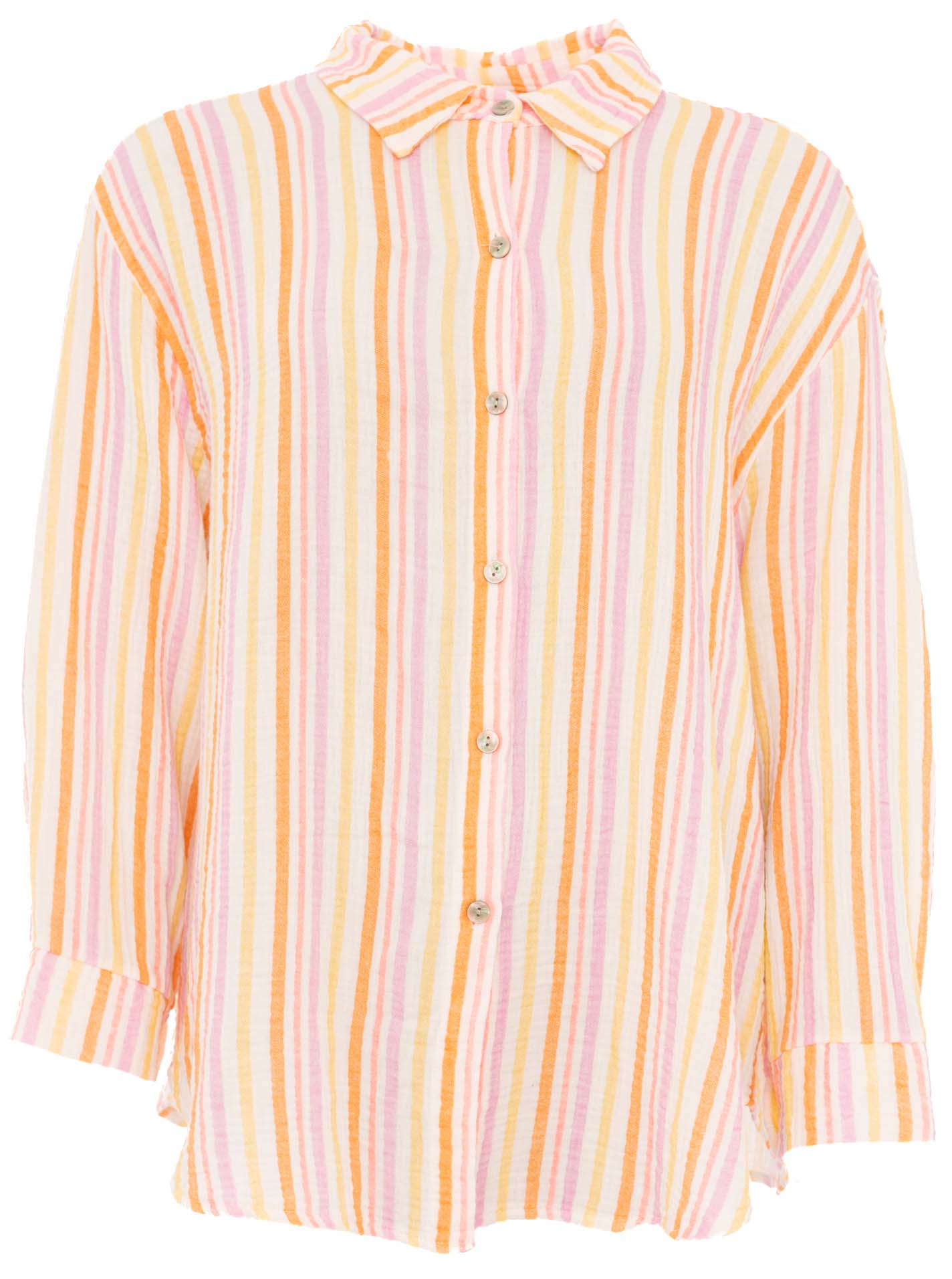 Musselin Bluse "Neonstreifen"