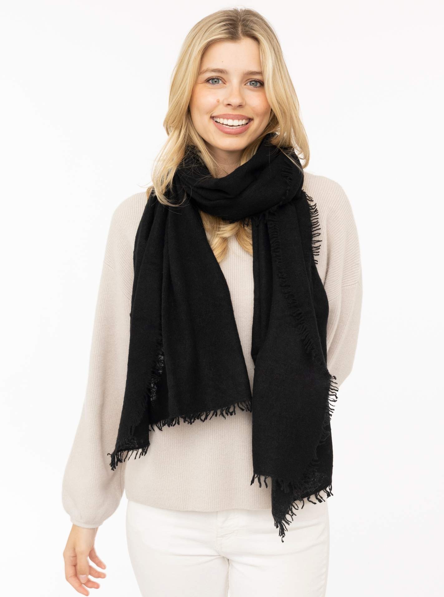 100% Cashmere XXL Fransenschal