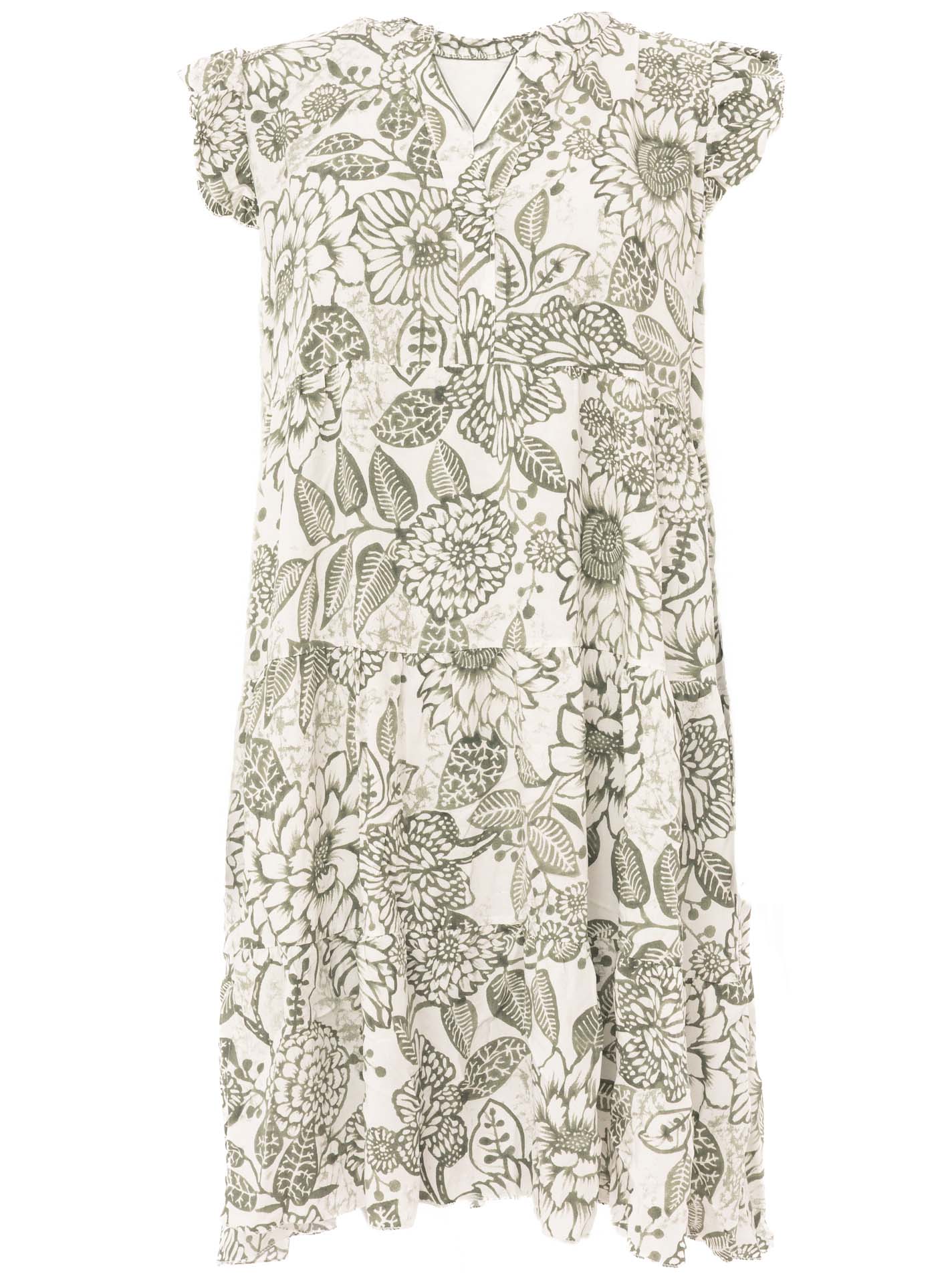 Ärmelloses Viskose Kleid "Flowers"