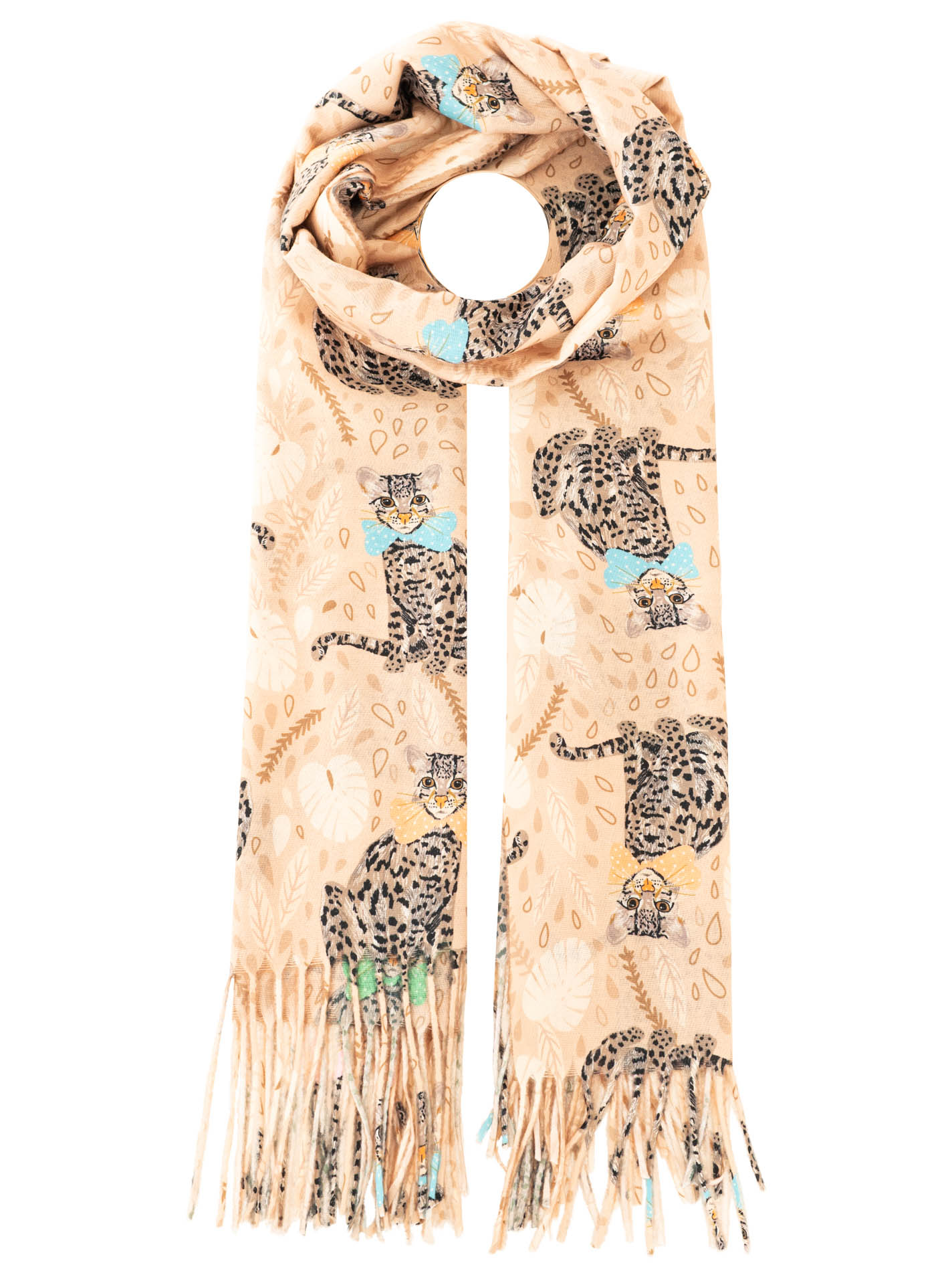 Viskose Mix Schal Digital Print "Leopard"