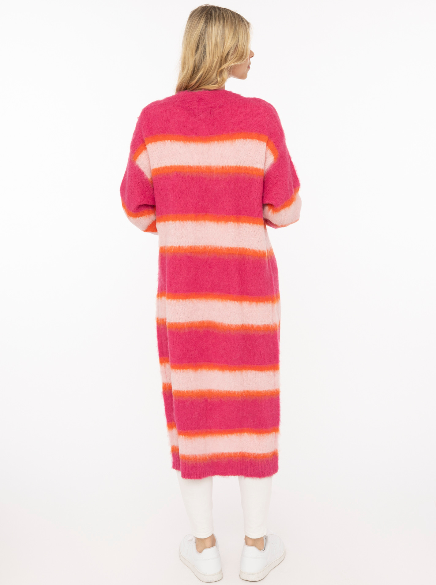 Long Cardigan "Fluffy Stripe"