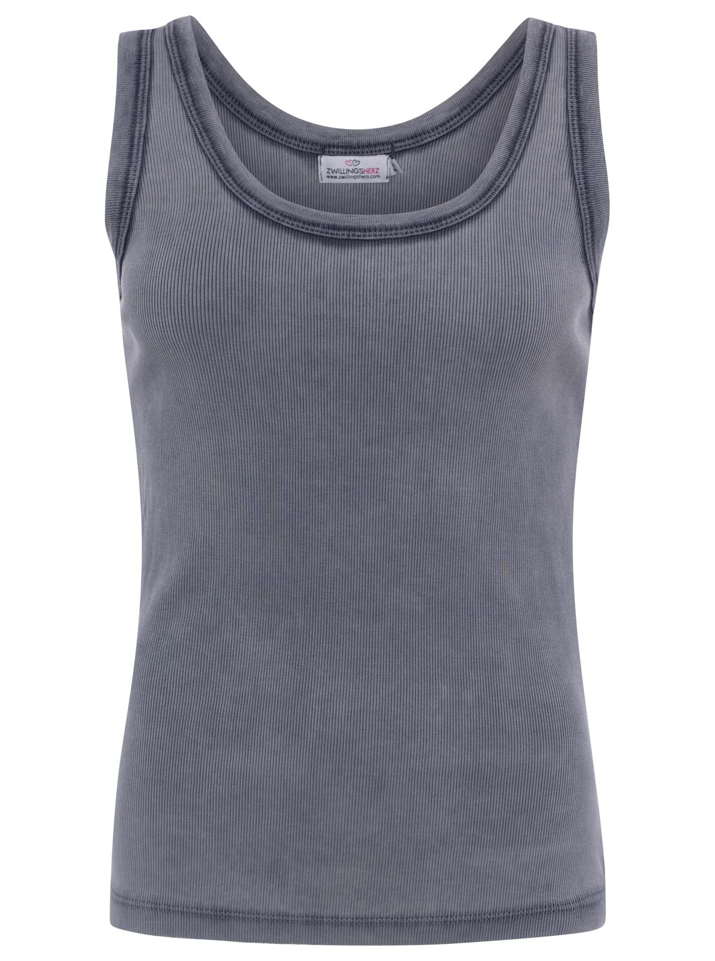 Tank Top BW Stone Washed "Rippe"