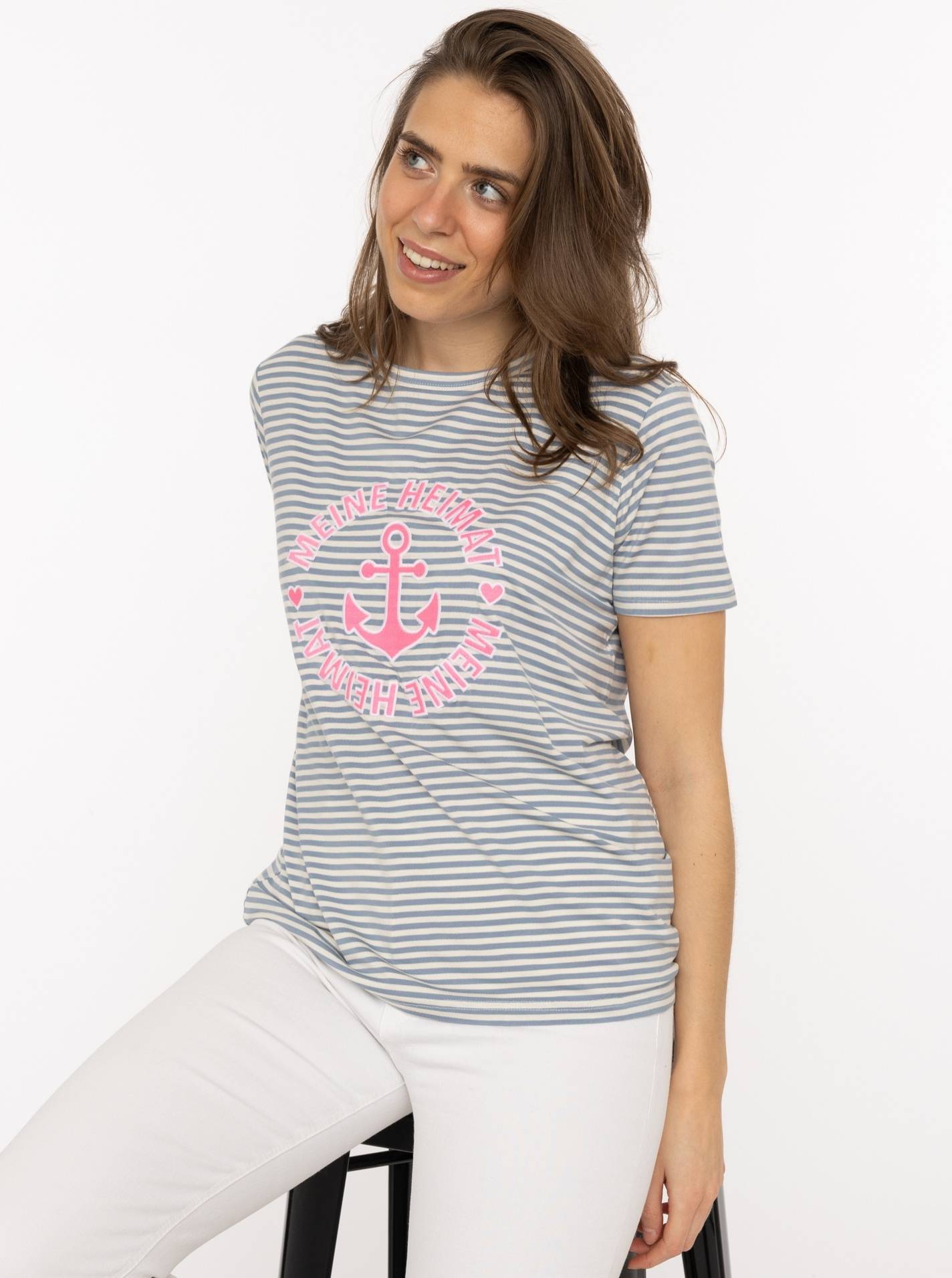 T-Shirt Streifen "Heimat Anker"