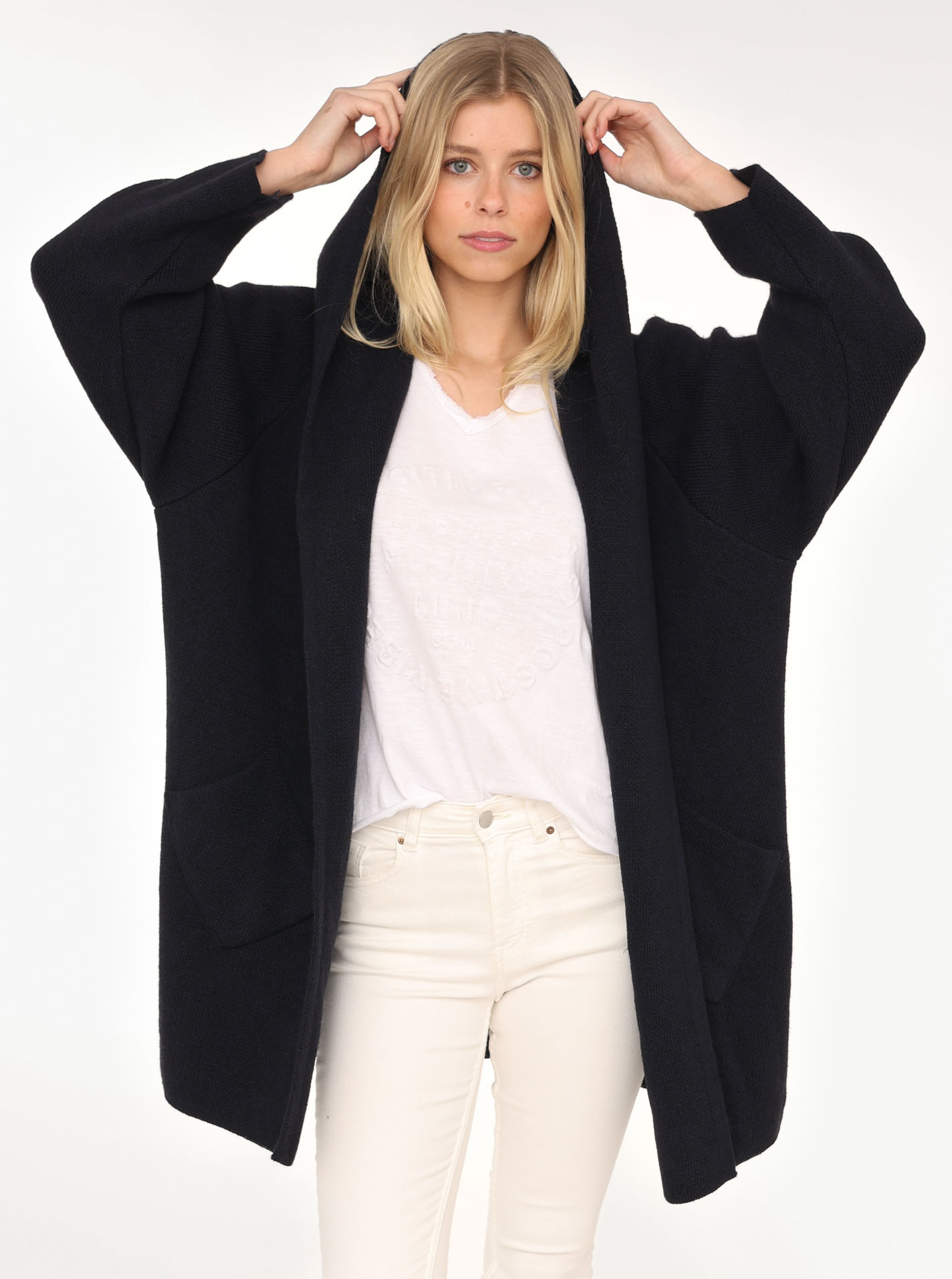 Kapuzenstrickjacke "New Vibes"