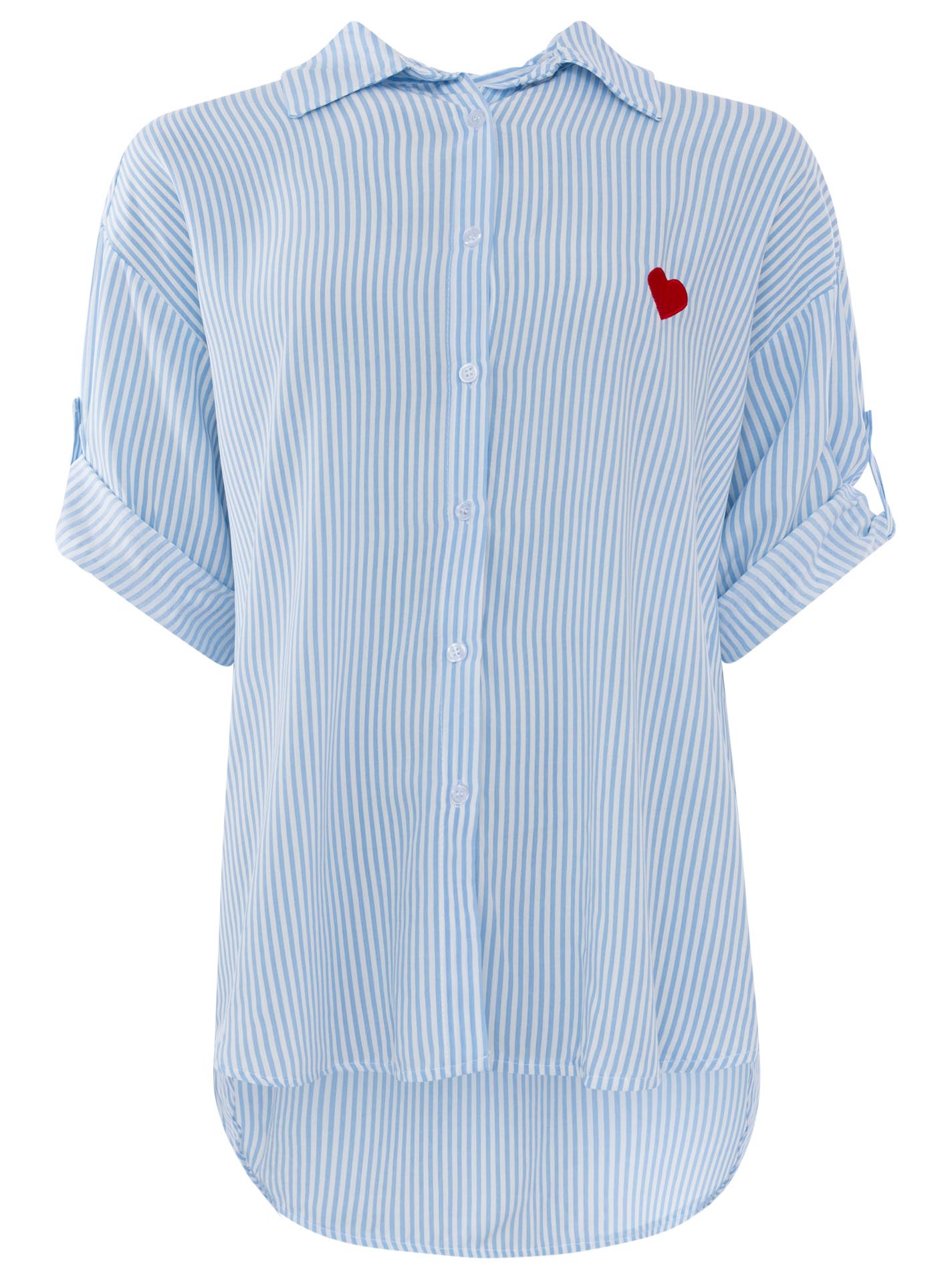 Oversize Bluse "Streifen & Herz"