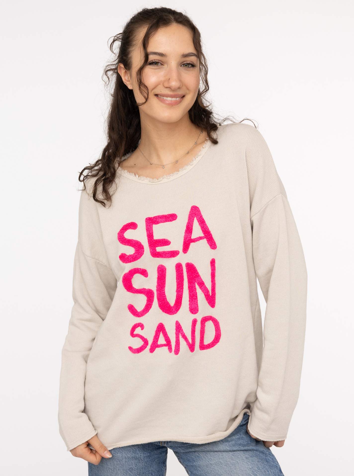 Pullover Sweat V-Schnitt "Sea Sand Sun"
