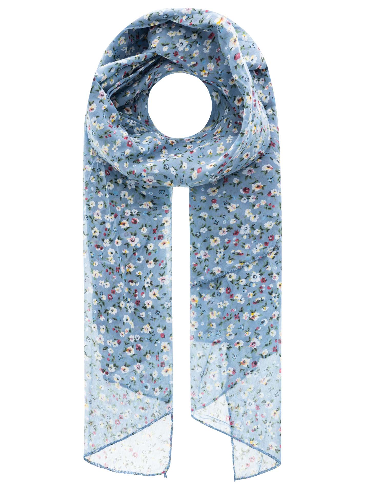 Schal BW/Seide "Kleine Blüten"